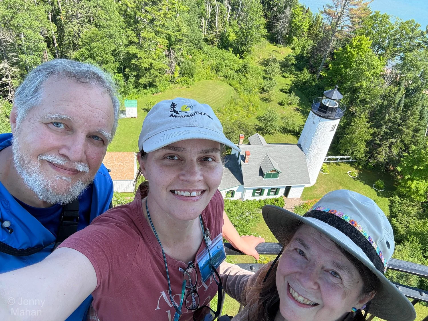 Mahan Selfie atop New Michigan Island Lighthouse
