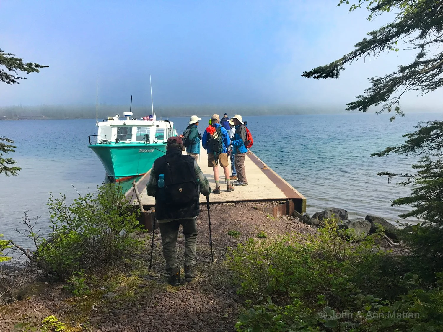Sandy tour boat, Raspberry Island Dock