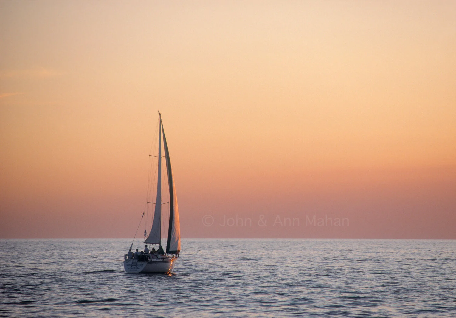 ID_37-3468B  Sailboat on Lake Michigan near Sunset