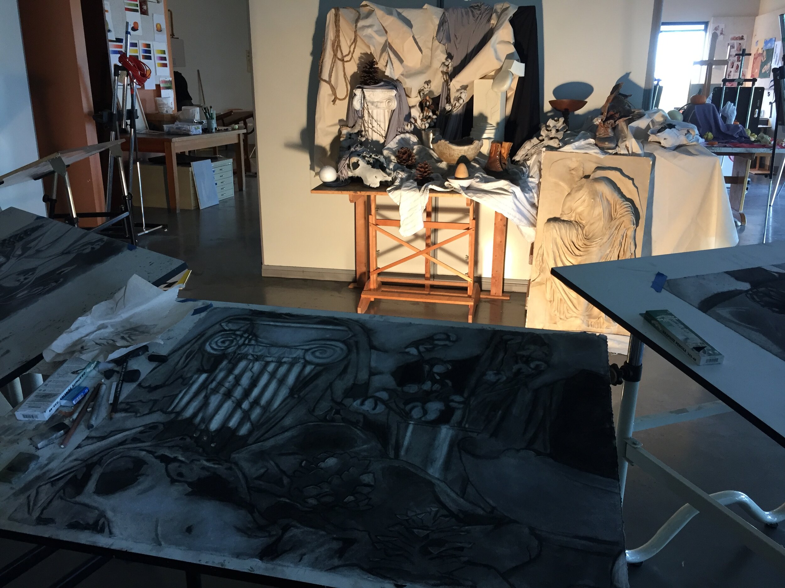 Still-life (charcoal on Rives BFK paper)