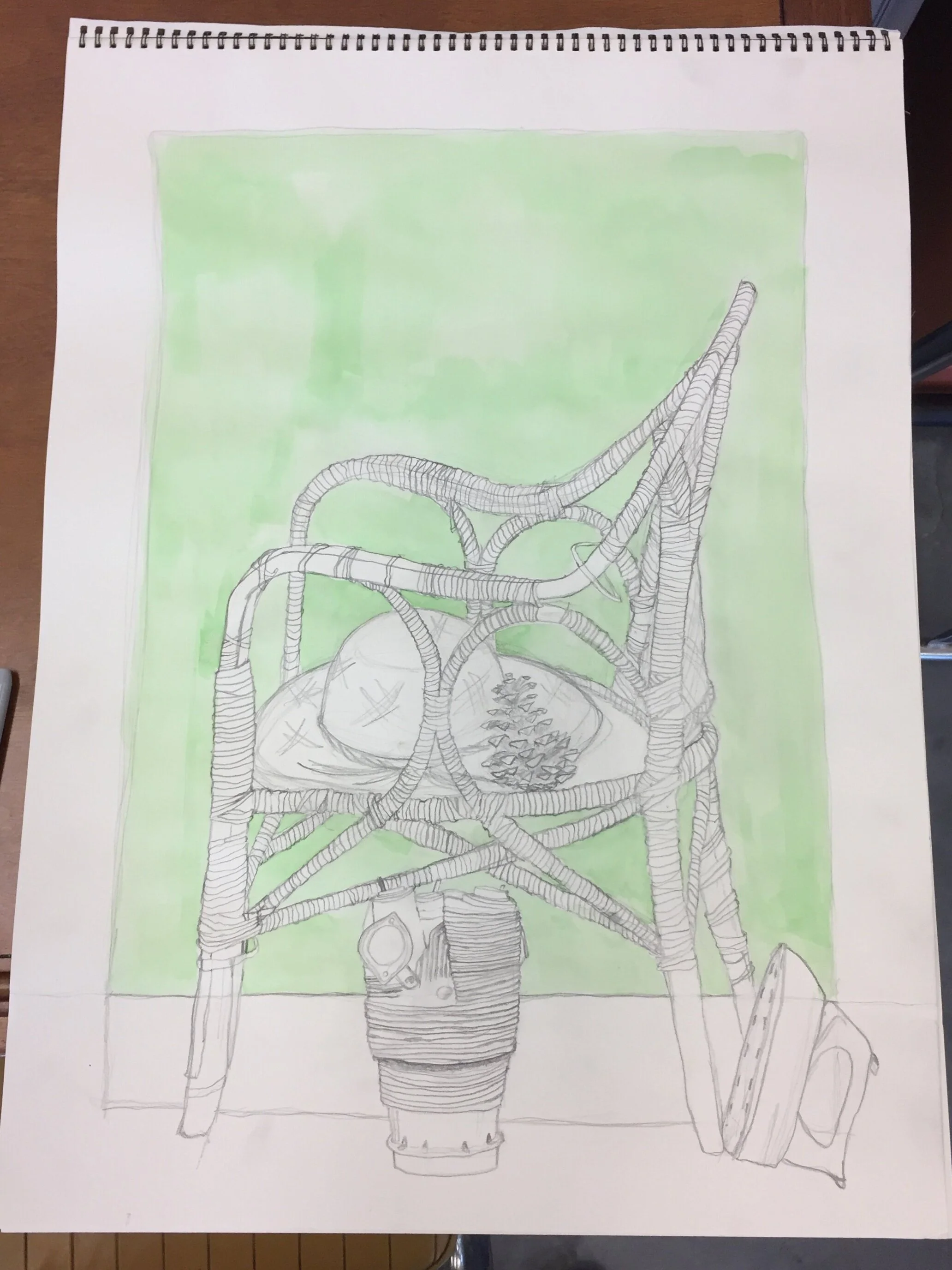 Still life drawing using one continuous line