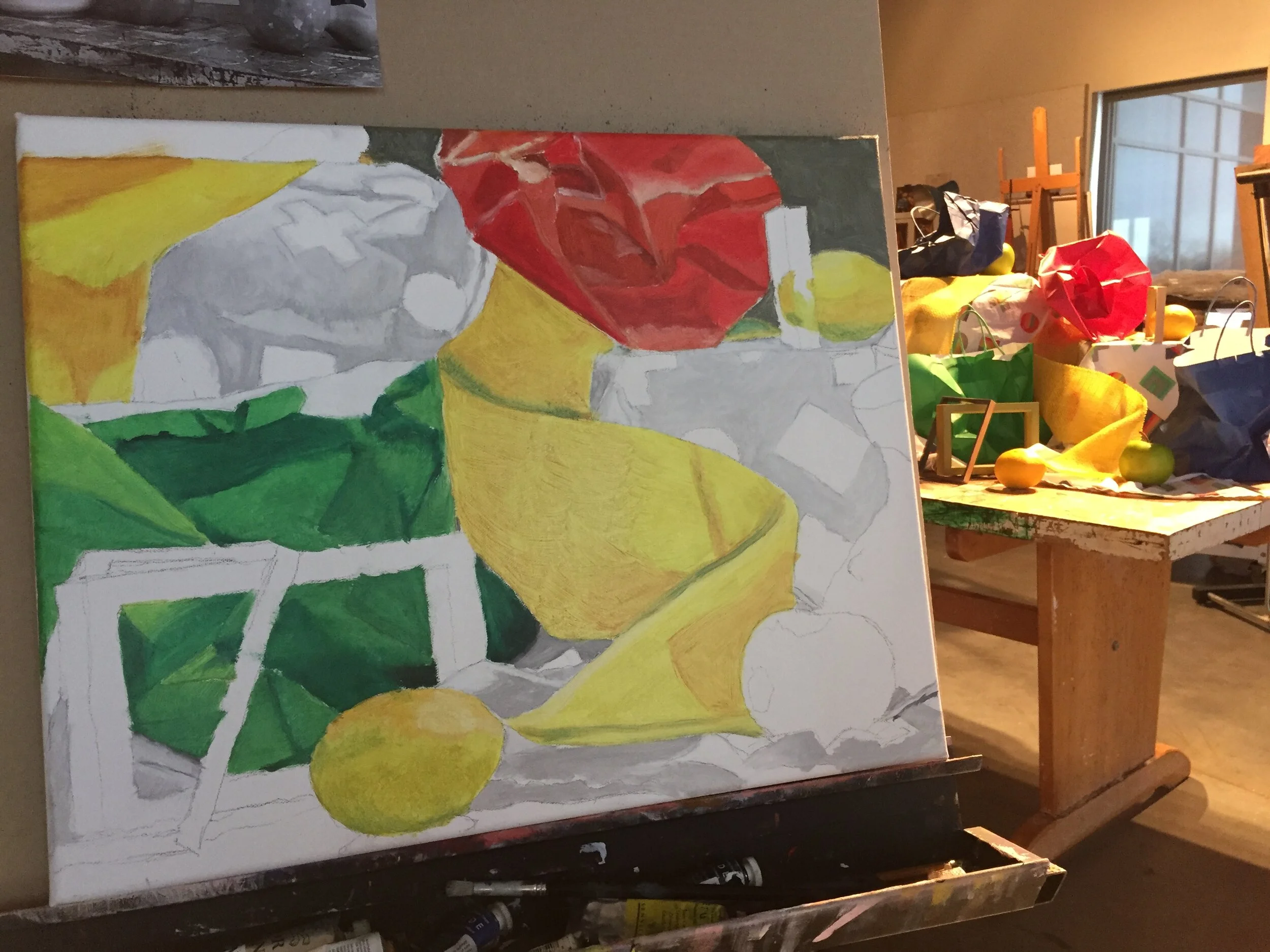 Still-life painting (oil on canvas) - process