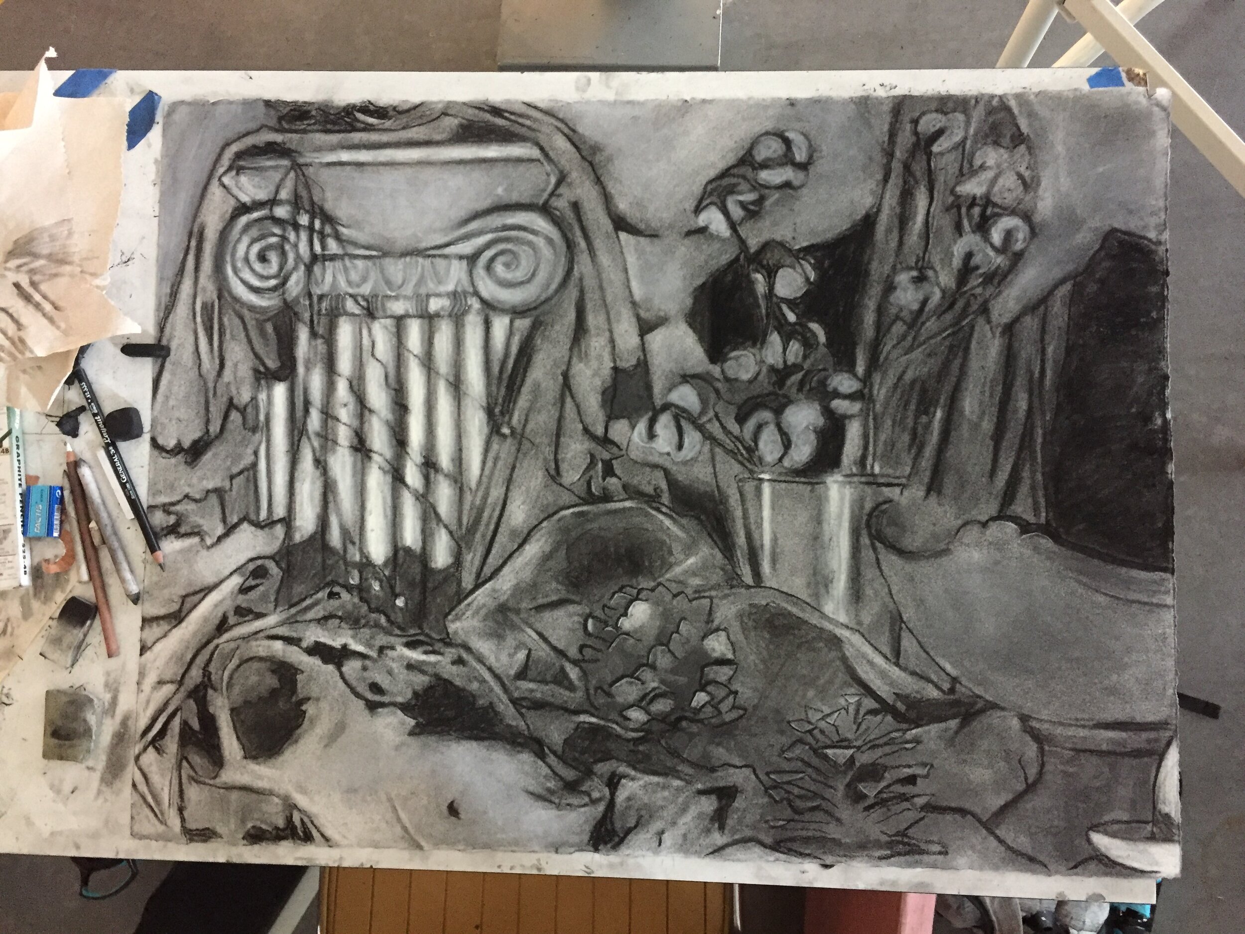 Still-life (charcoal on Rives BFK paper)