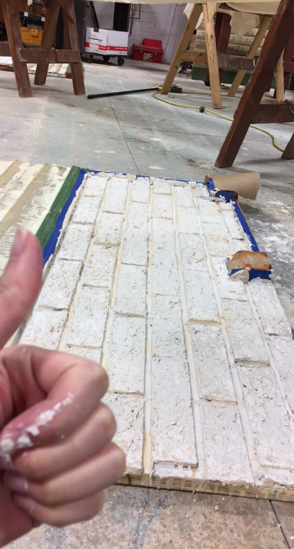 Brick and siding sample - scenic dope on homasote process