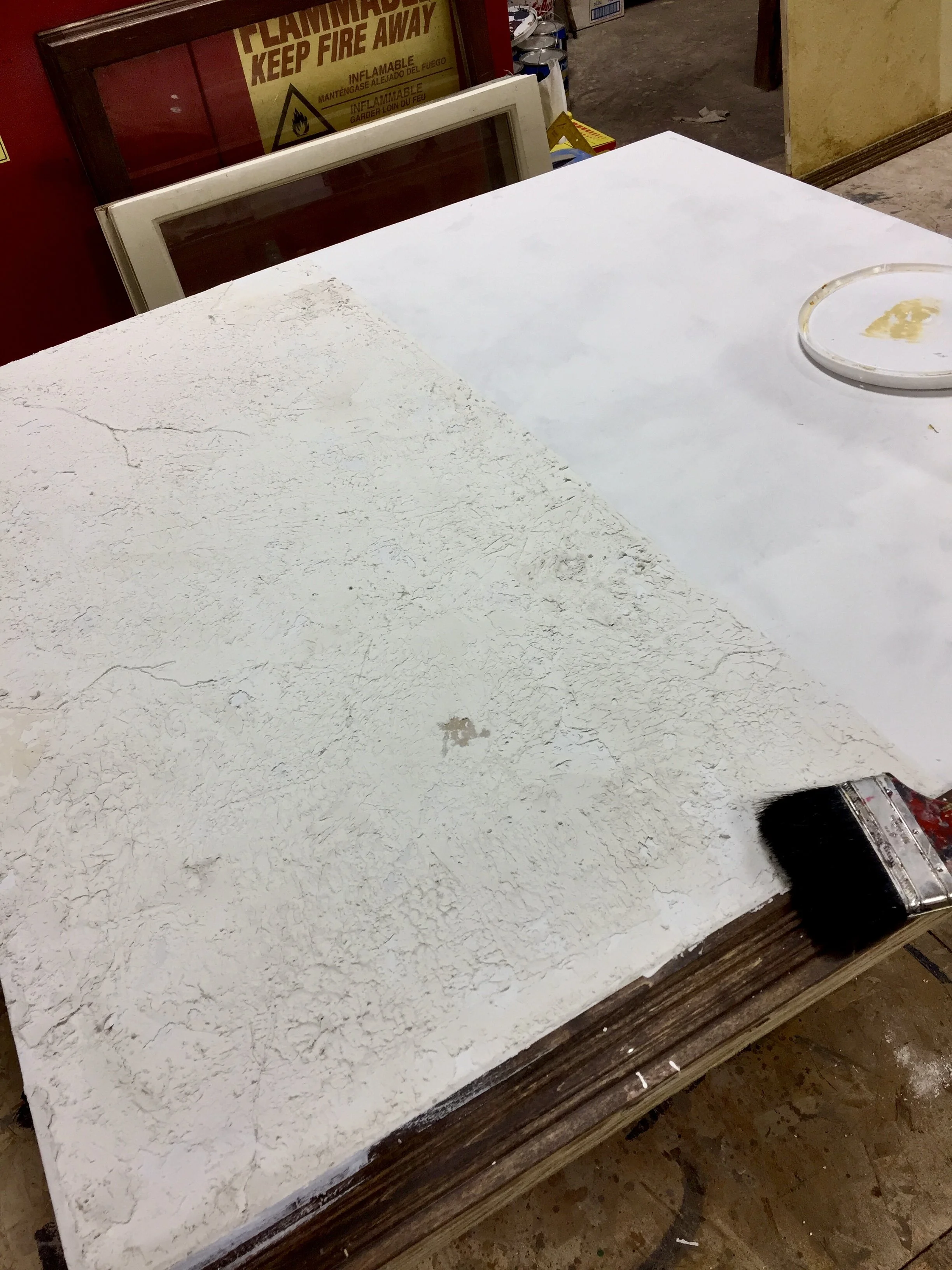 Stucco wall - beginning process 