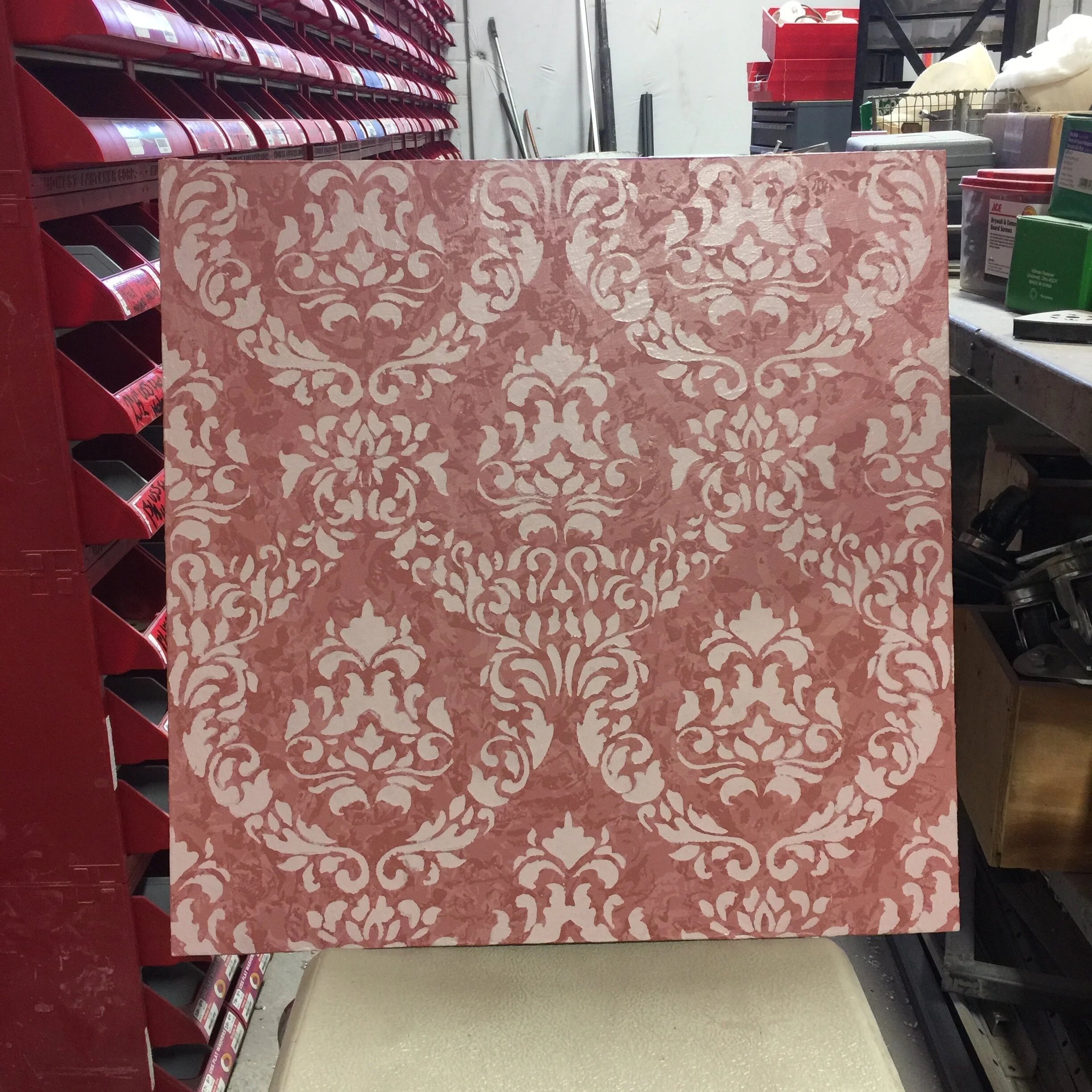 Wallpaper stenciling technique