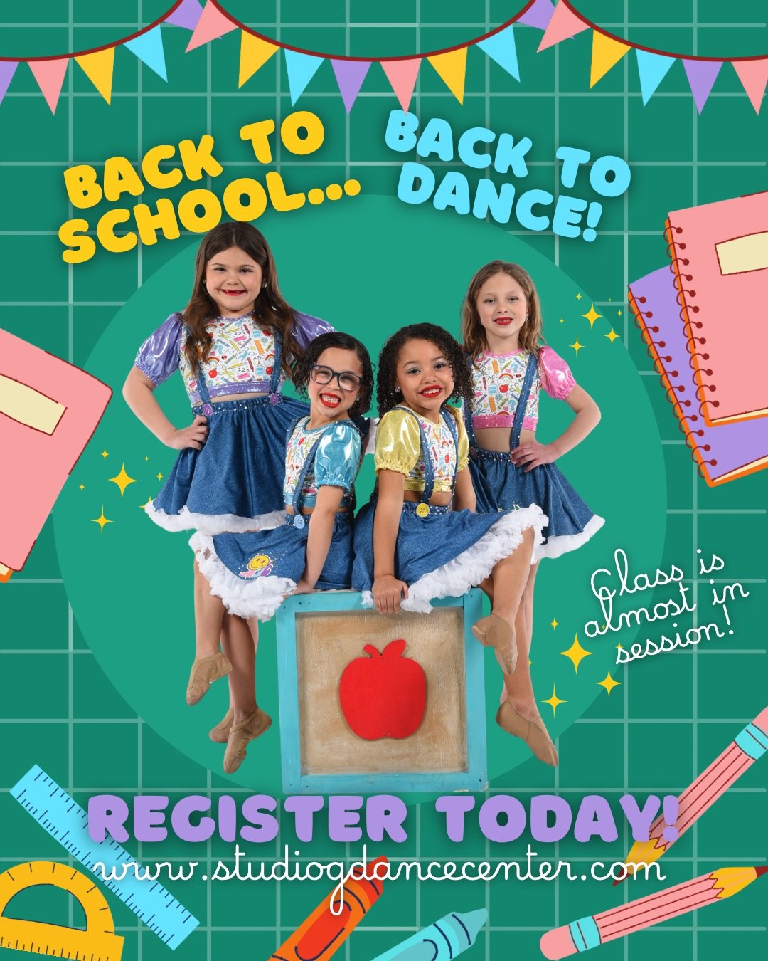 ABC easy as 123&hellip; don&rsquo;t forget the G! 💜✏️📚
School is almost in session&hellip; and so is DANCE! 🍎✏️🩰

We know our ABC&rsquo;s&hellip; with a little Studio G twist! 😉

💛 A is for ACHIEVE
💗 B is for BELIEVE
💙 C is for CONFIDENCE
💜 