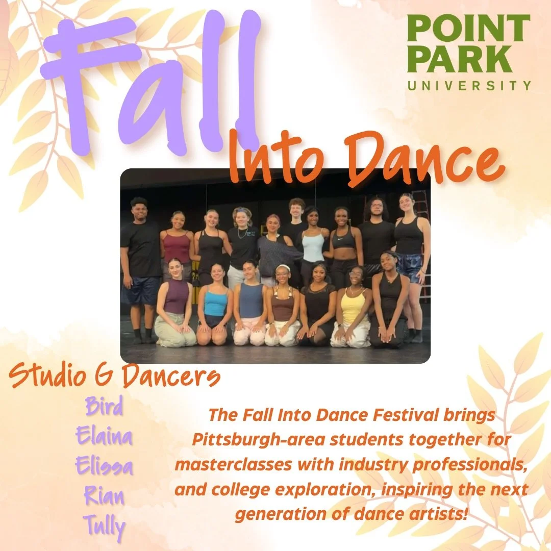 FALL INTO DANCE! 💜🍂

What an incredible opportunity for our Studio G dancers at the Fall Into Dance Festival, hosted by Point Park University at the Pittsburgh Playhouse! ✨

Thank you to @westinghouseartspa for sending these talented dancers to par