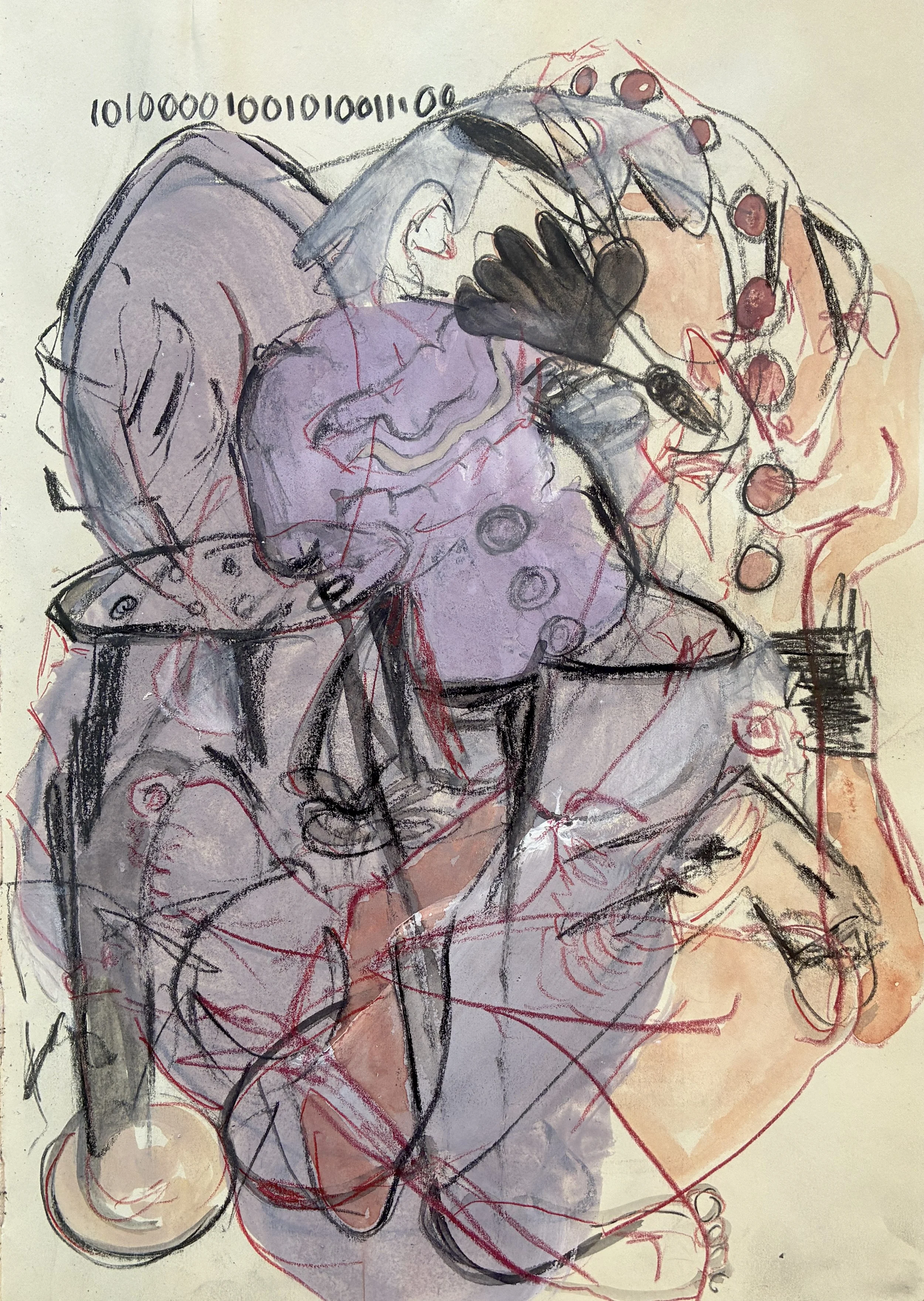 Binary pulse, 2026
Watercolor / paper
28 x 21 cm