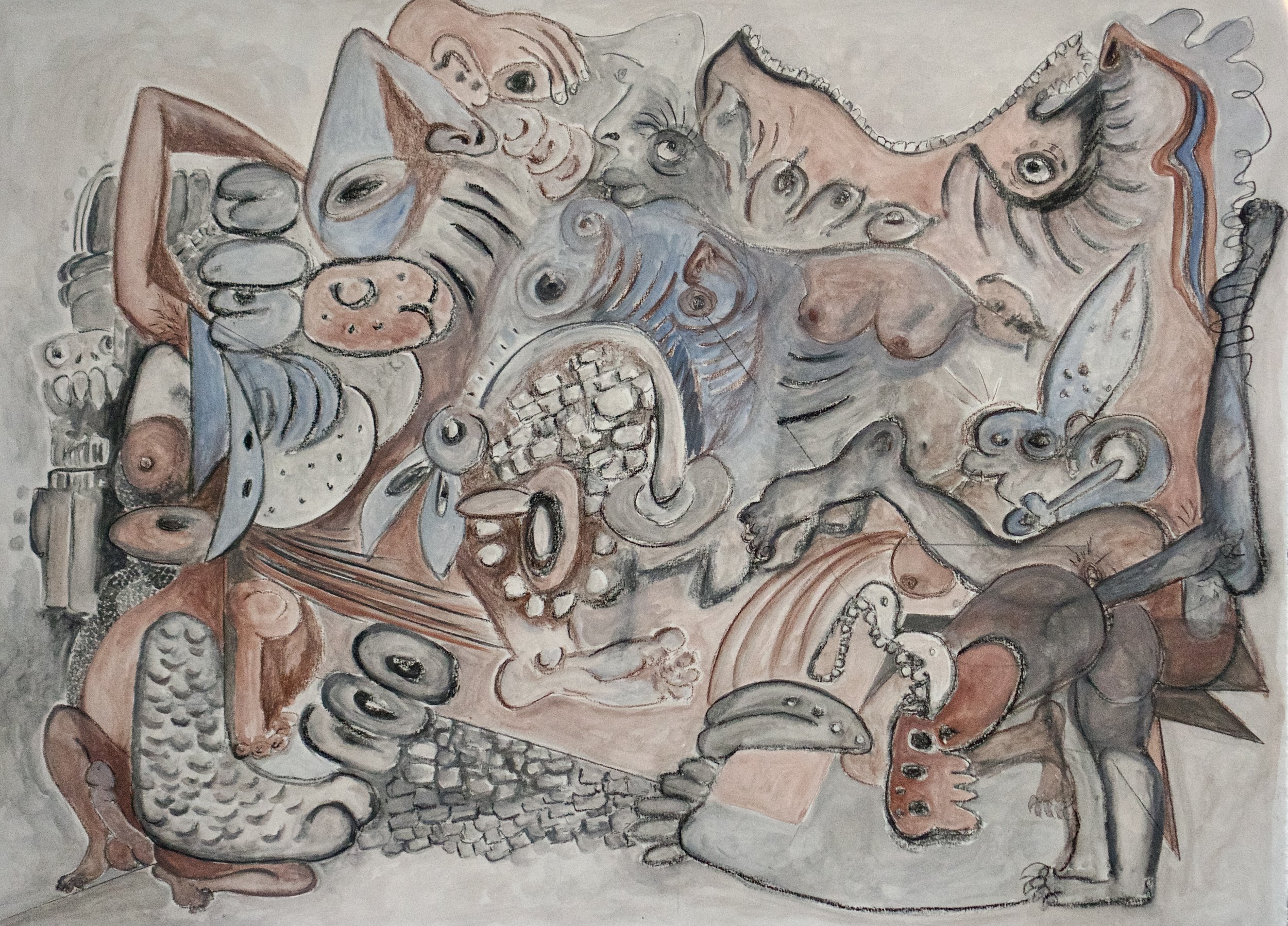 Mitote, 2023
Charcoal and gouache | paper
50 X 66 cm