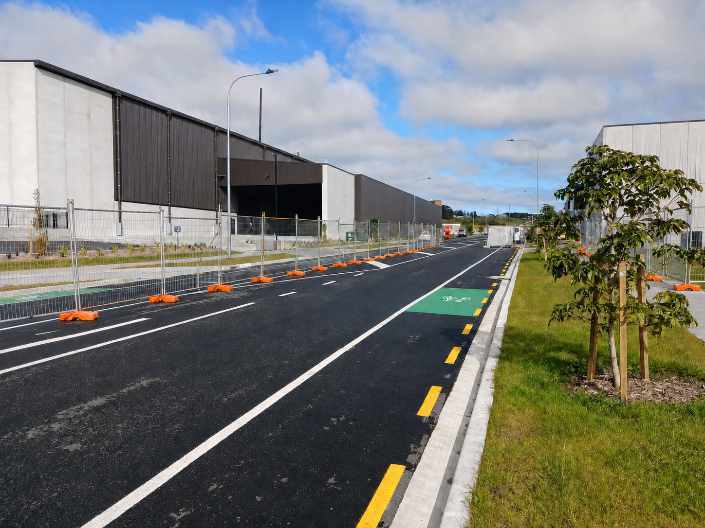 More than one kilometre of temporary construction fencing on a Hobsonville commercial development