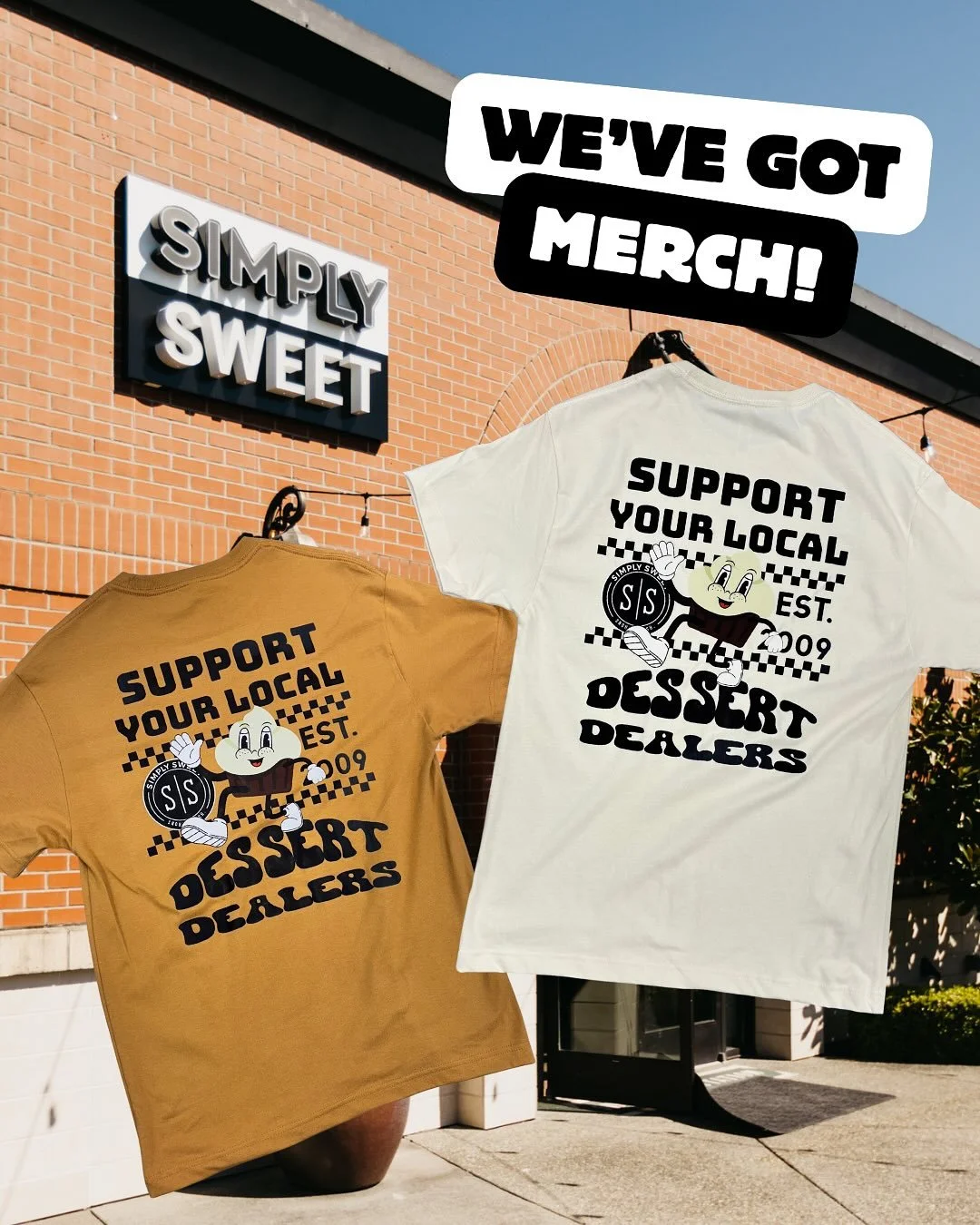 Now that we&rsquo;ve made it through that Mariners whirlwind, we have a minute to tell you about our new tshirts!! 

Simply Sam has made his merch debut at the shop!! We&rsquo;ve got tshirts in 2 colors to rep your favorite dessert dealers for $24 av