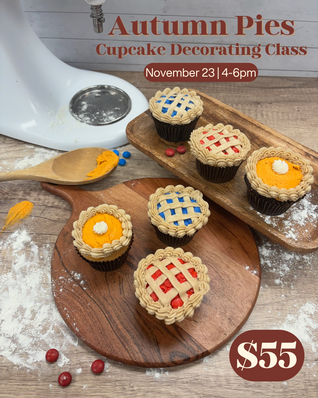 Cupcake Decorating Class : Autumn Pies