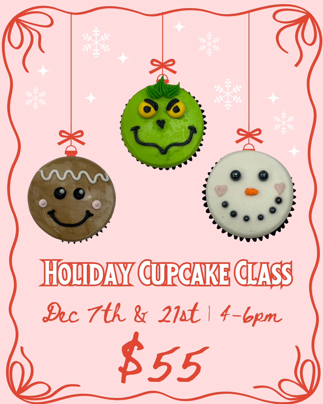 12/7 Christmas Cupcake Decorating Class