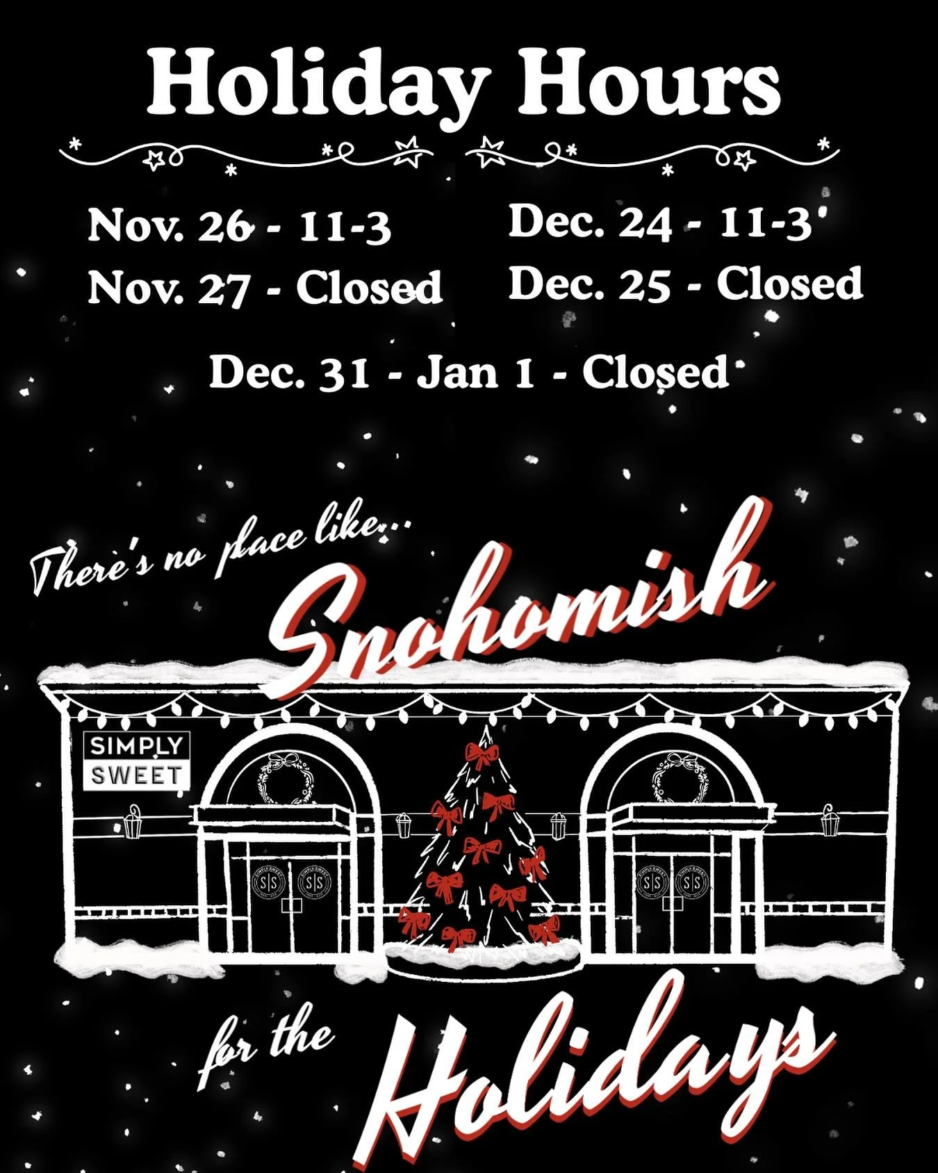 Somehow Thanksgiving&rsquo;s my is next week (?????) so I guess it&rsquo;s time to post holiday hours 🦃🎄🎇