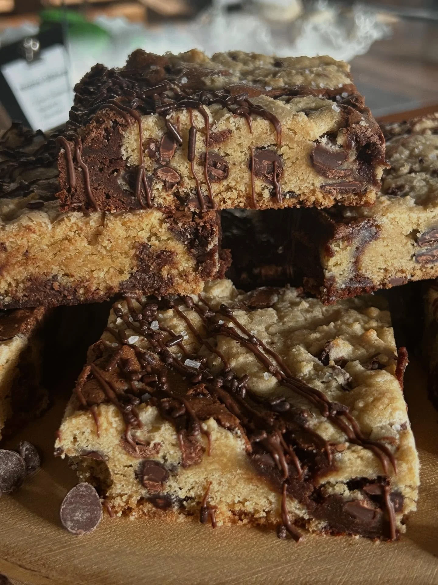 Meet the Brookie!!! Part brownie, part chocolate chip cookie, Frankensteined together to create one DELICIOUS treat 😋 you&rsquo;ve gotta try it.