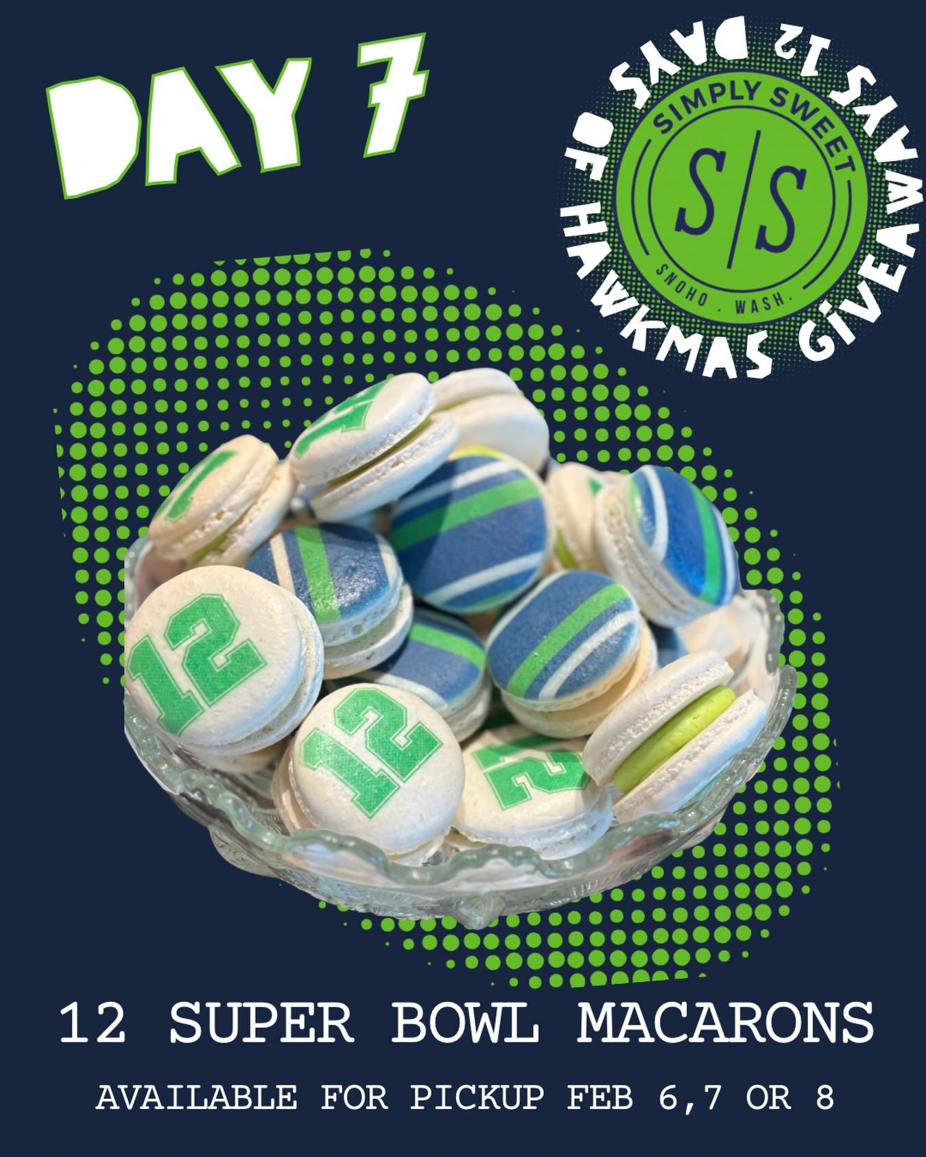 Obviously we probably won&rsquo;t see Taylor Swift at the Super Bowl this year,

&ldquo;Who is your celebrity sighting prediction?&rdquo; (Other than Bad Bunny 🐰)

For day 7 of Hawkmas, you can enter to win 12 Super Bowl Macarons! These will be avai