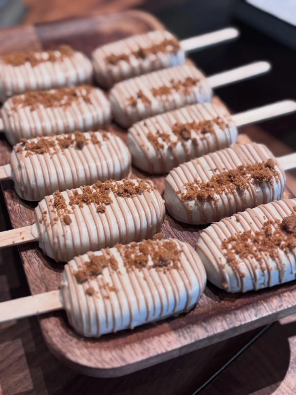 You won&rsquo;t wanna miss trying out our cookie butter cakesicles 🤤 available for the rest of the week while supplies last.