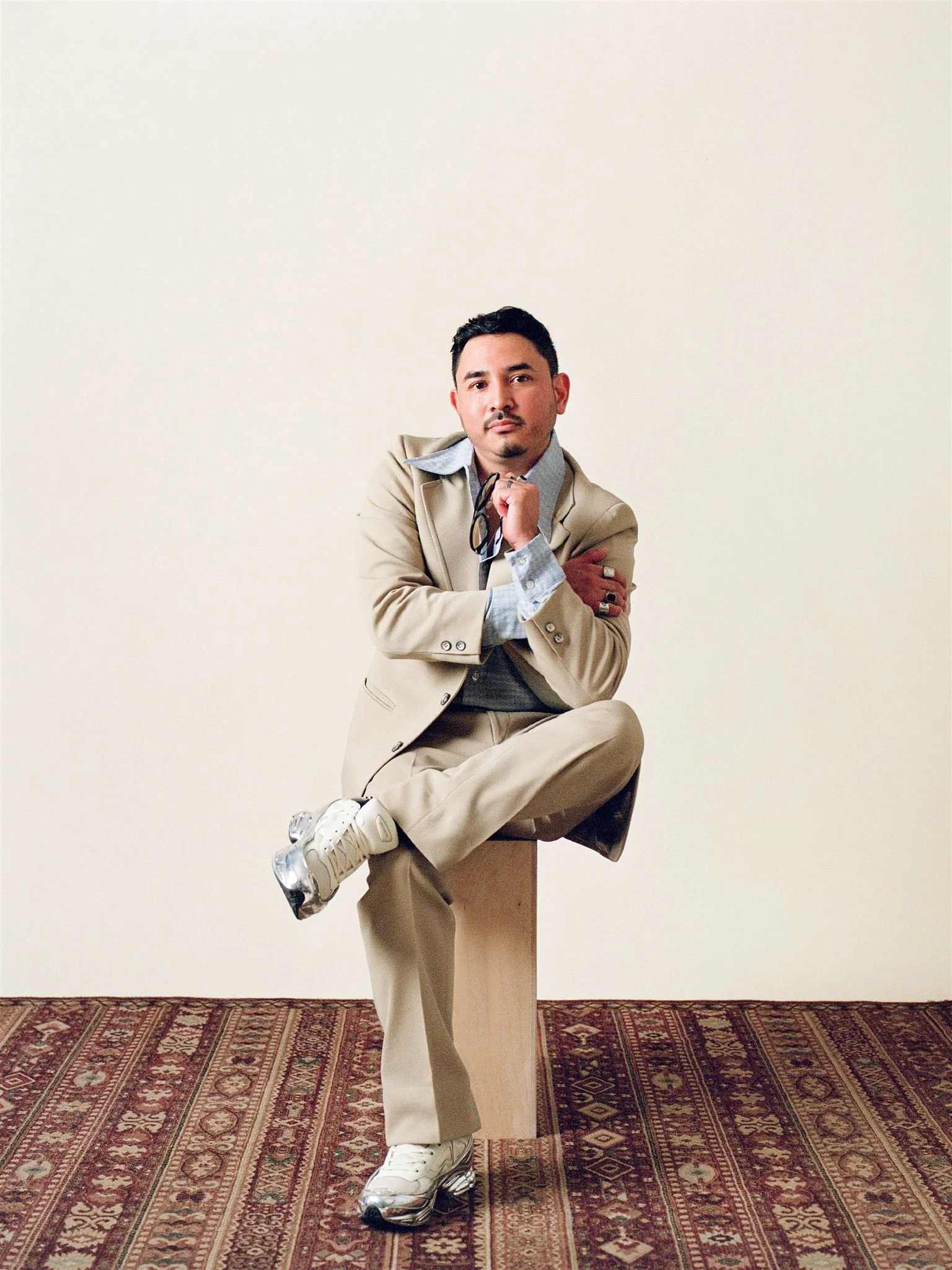 Freelance wardrobe stylist Christian Arrieta-Roman