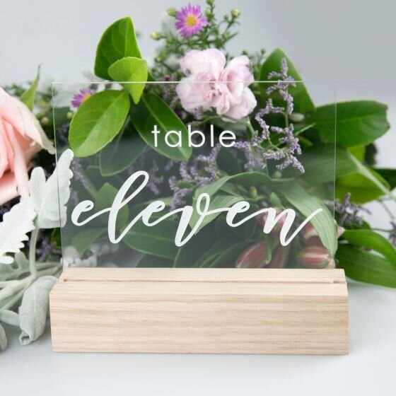Table numbers in a variety of styles, starting from $5 per number to hire