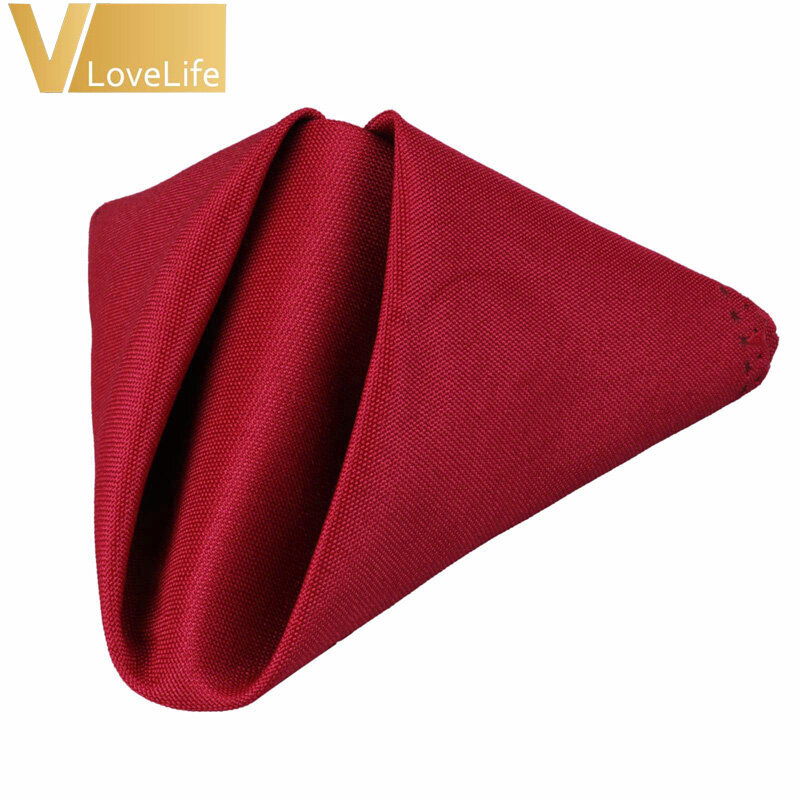 Burgundy linen napkin, $1ea to hire
