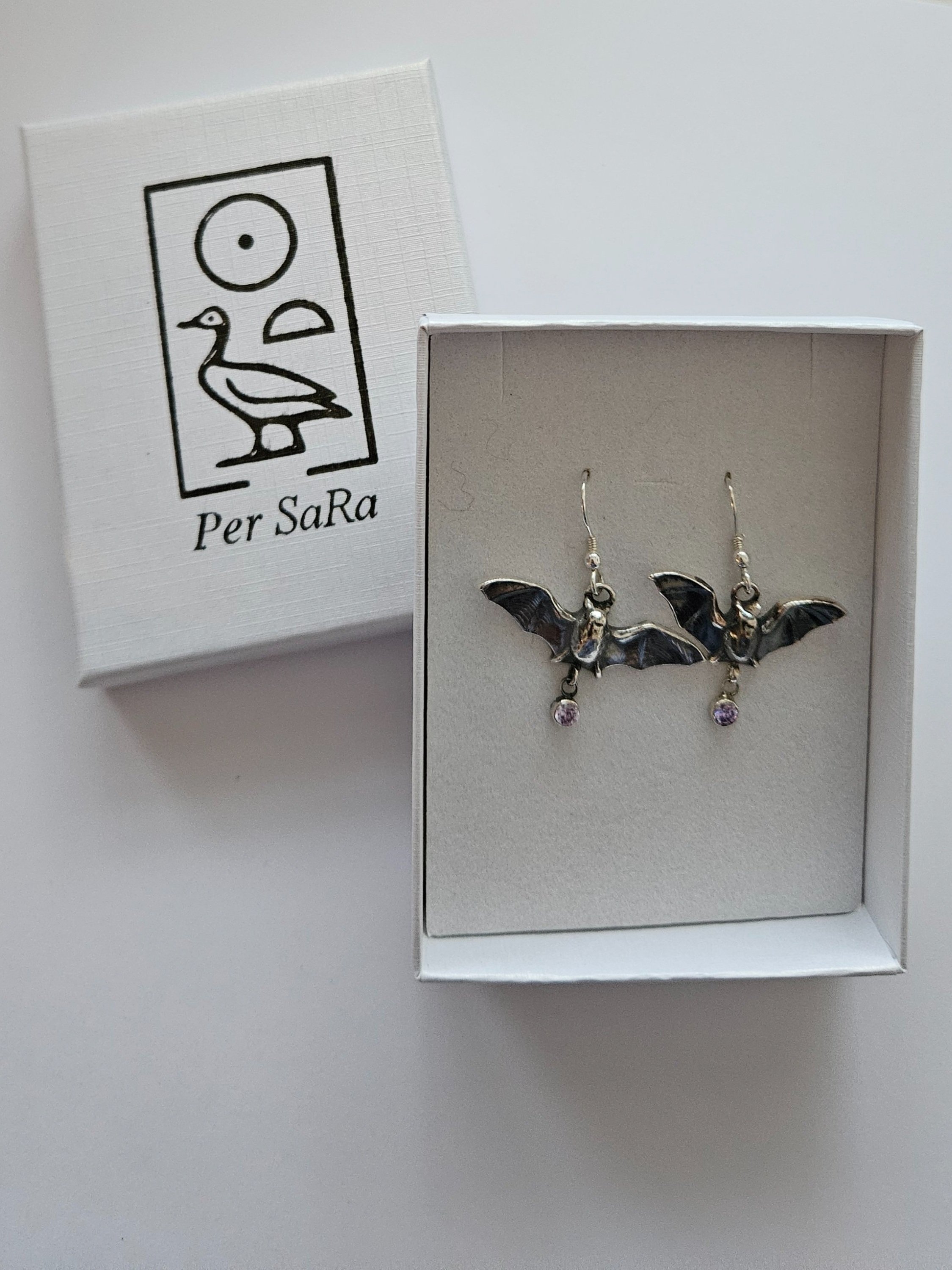 Per SaRa Nile Fruit Bat earrings with cubic zirconia detail