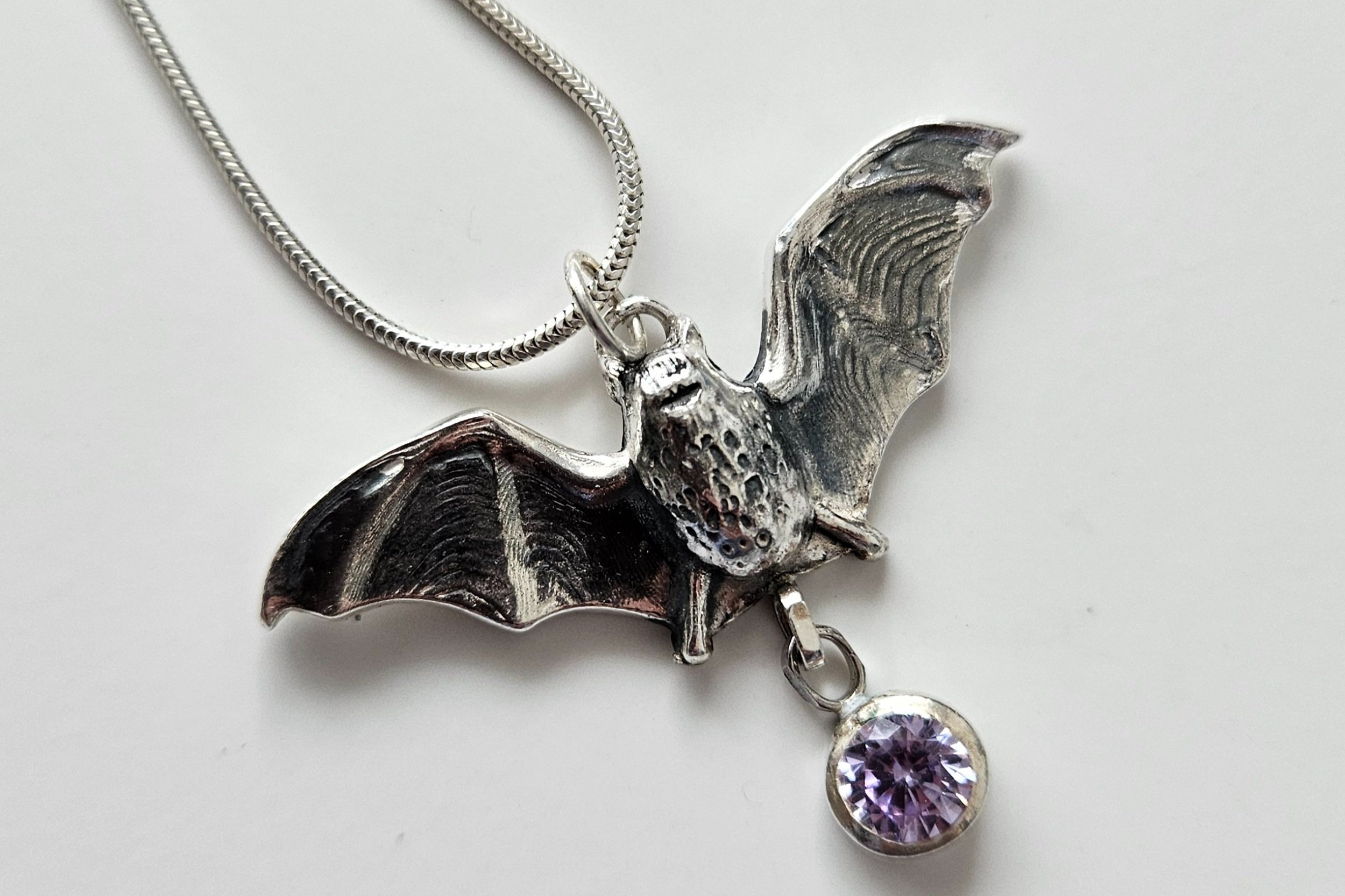 Per SaRa Nile Fruit Bat pendant with cubic zirconia detail