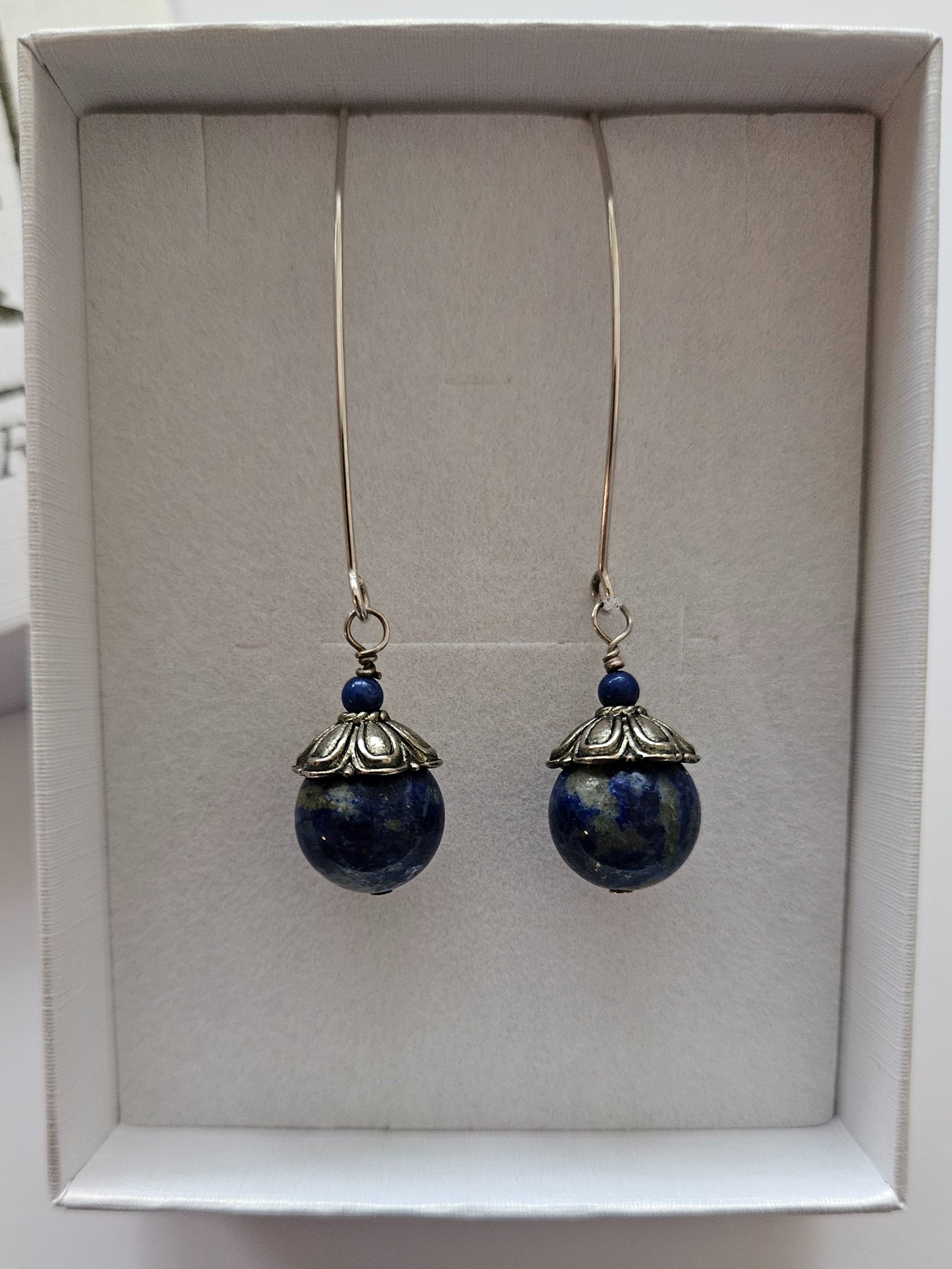 Per SaRa lapis lazuli drop earrings
