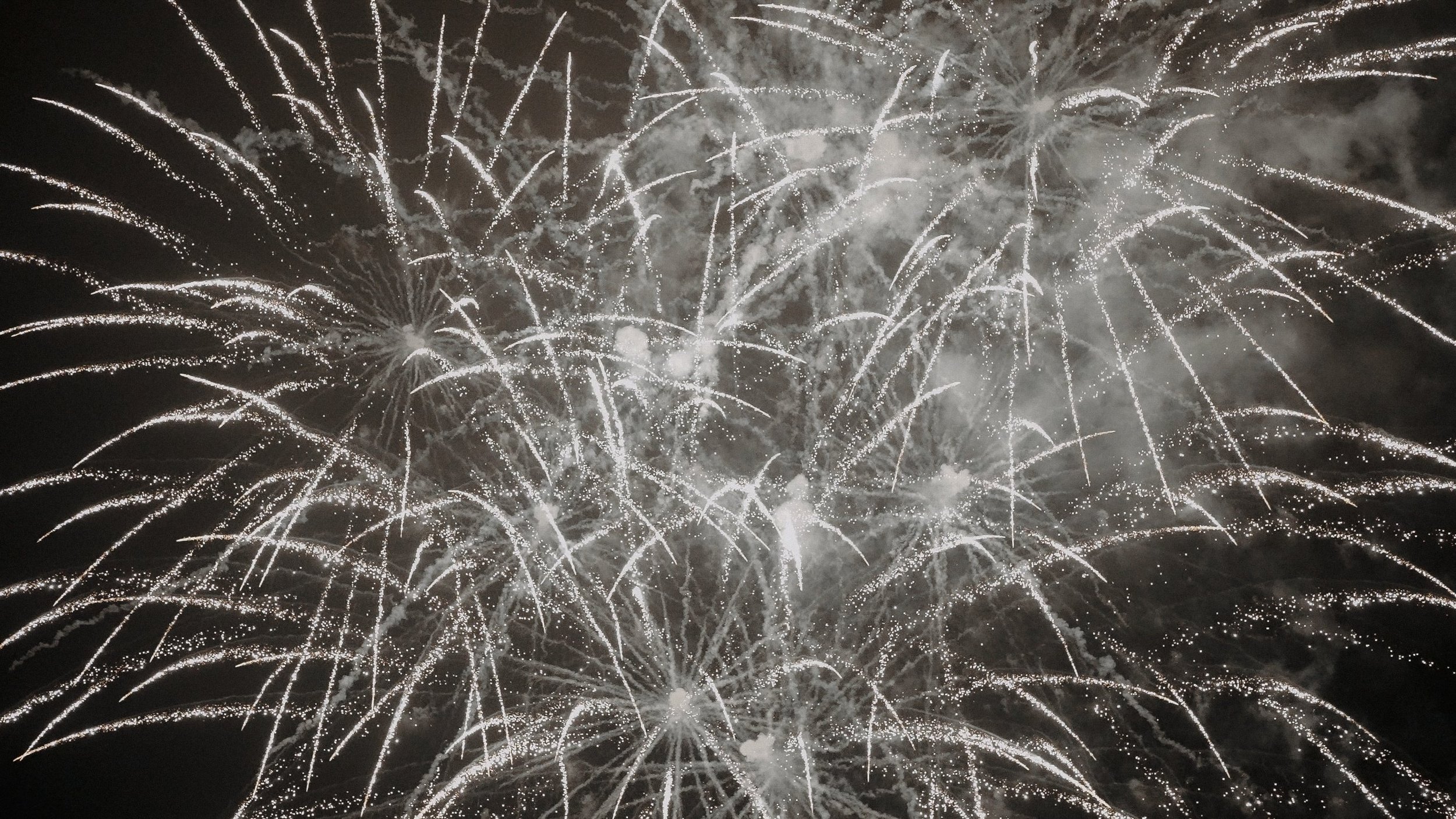 Fireworks display over Kilkea Castle on the wedding night
