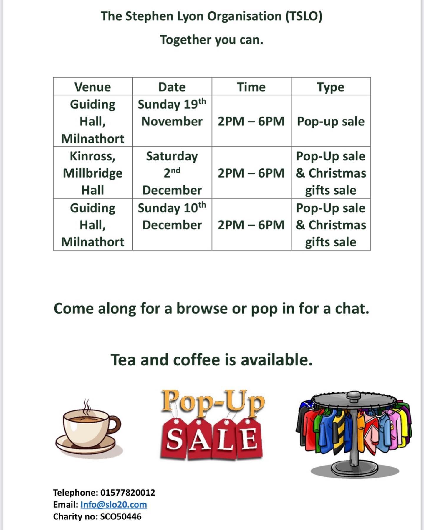 We can now announce the next three pop up sale dates and venues! 
We hope to see you all there for a browse, a cuppa or just for a chat.
