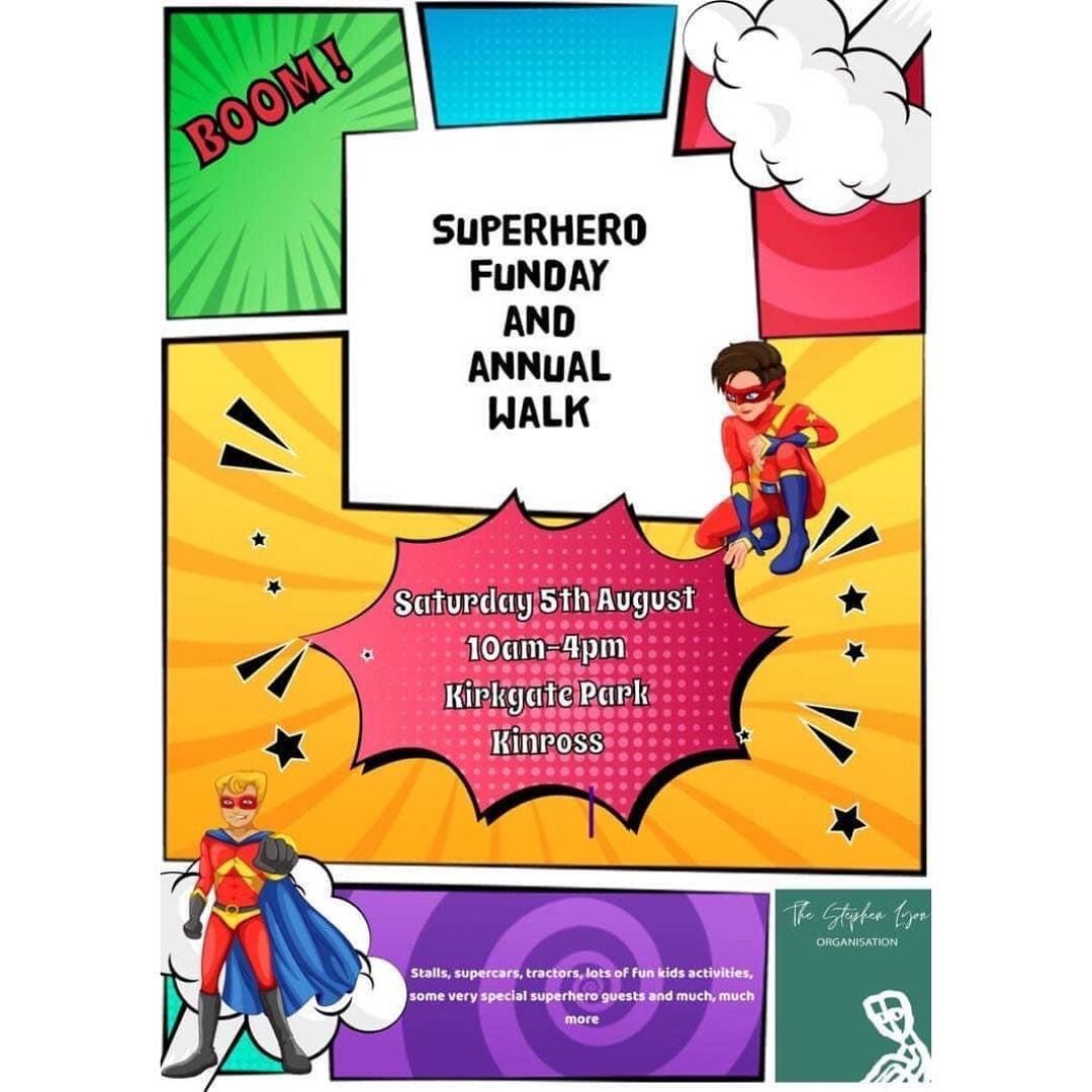 UNFORTUNATELY WE HAVE HAD TO CANCEL DUE TO THE WEATHER! We hope to rearrange for the coming weeks! 

Just a little reminder that we have our first charity fun day tomorrow! The day will be part of our annual superhero walk around Loch Leven. The even