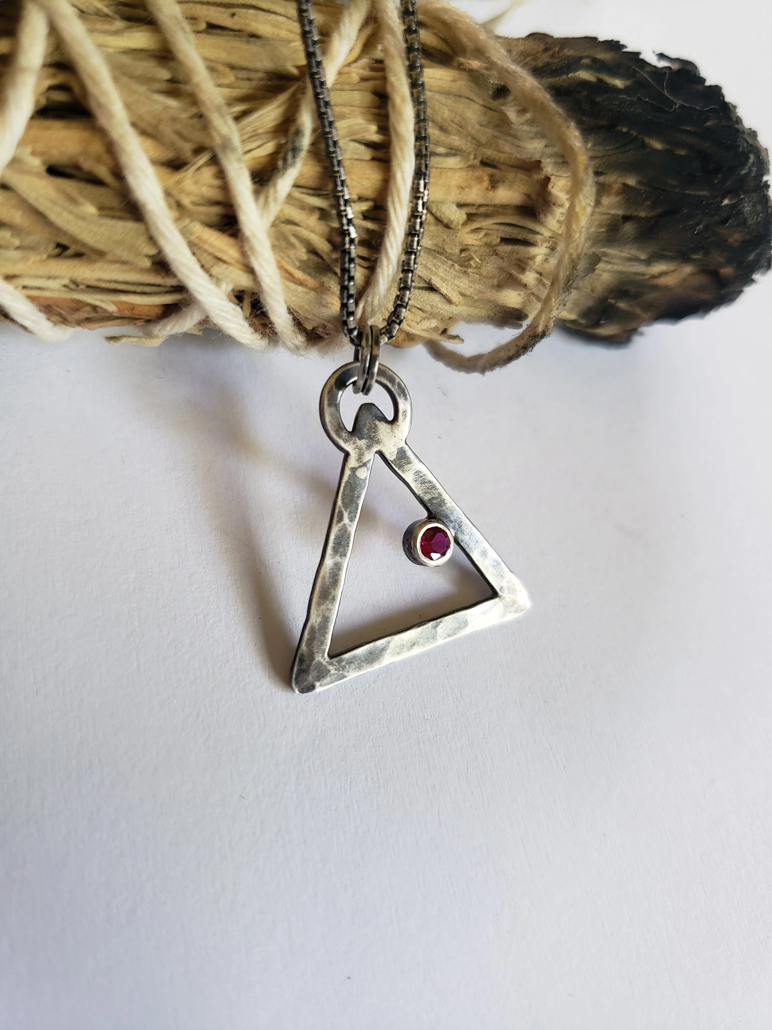 Fire Element Alchemy Necklace (Created Ruby - July)