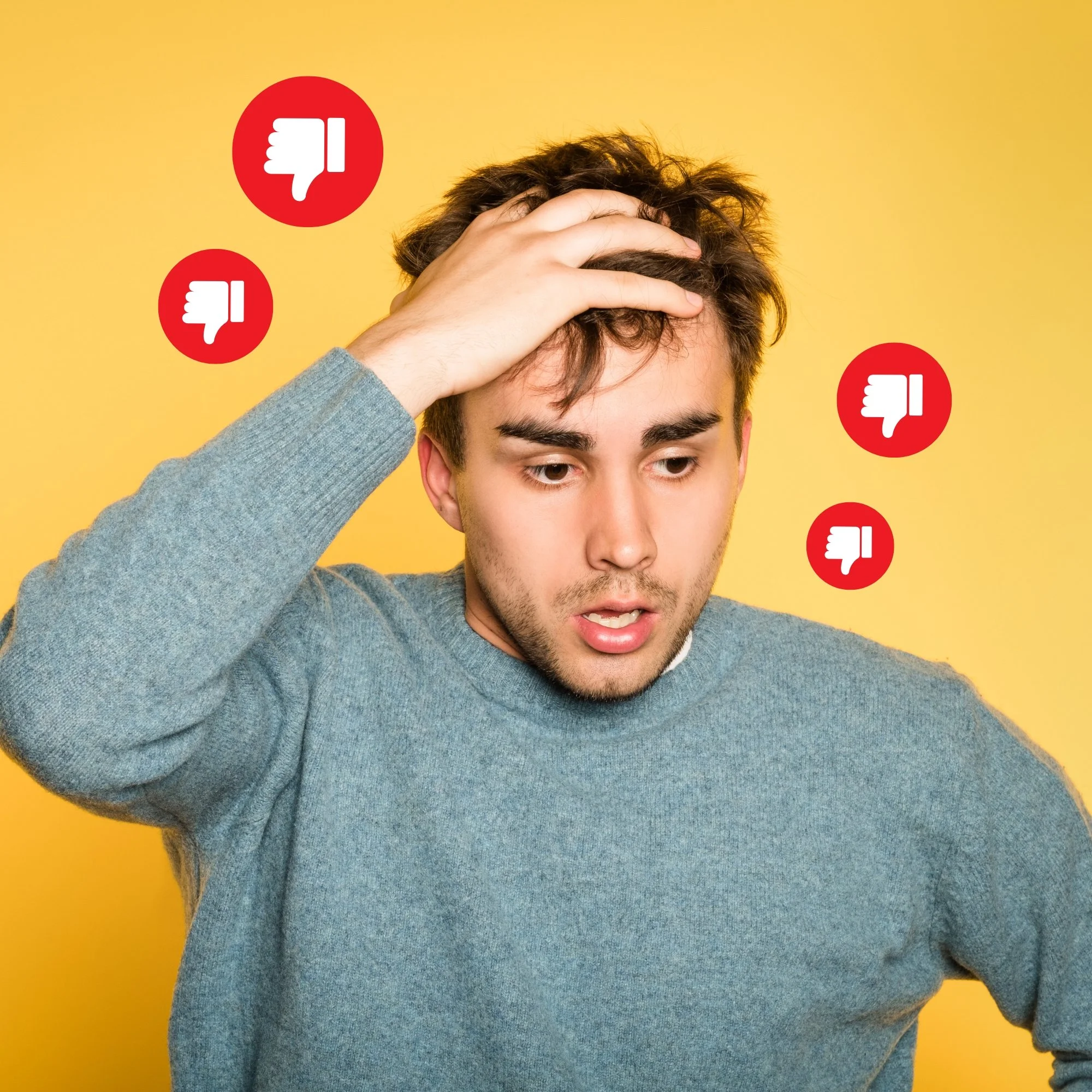 mann som er frustrert fordi han får ingen likes på tinder