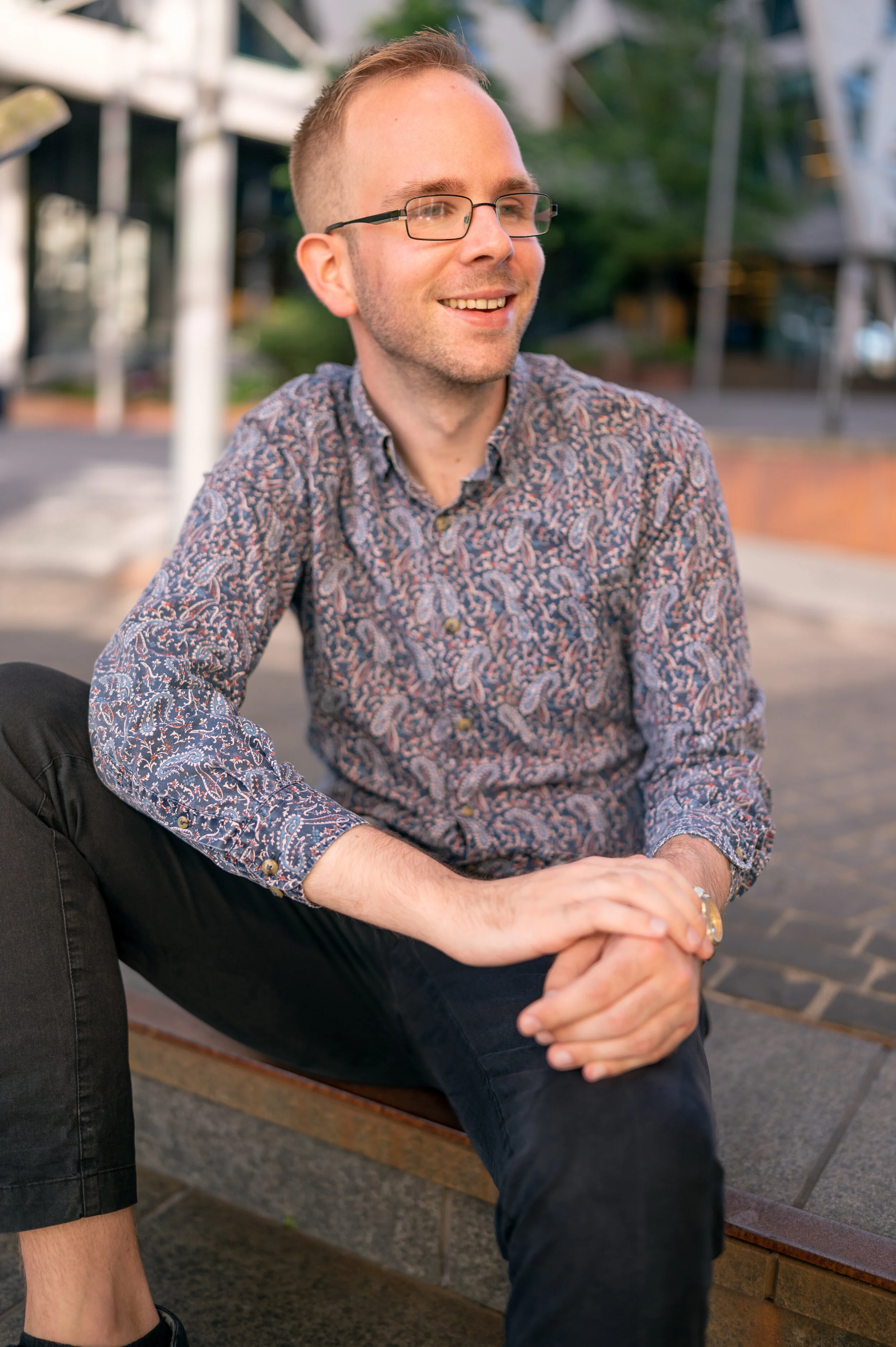 man with glasses in shirt