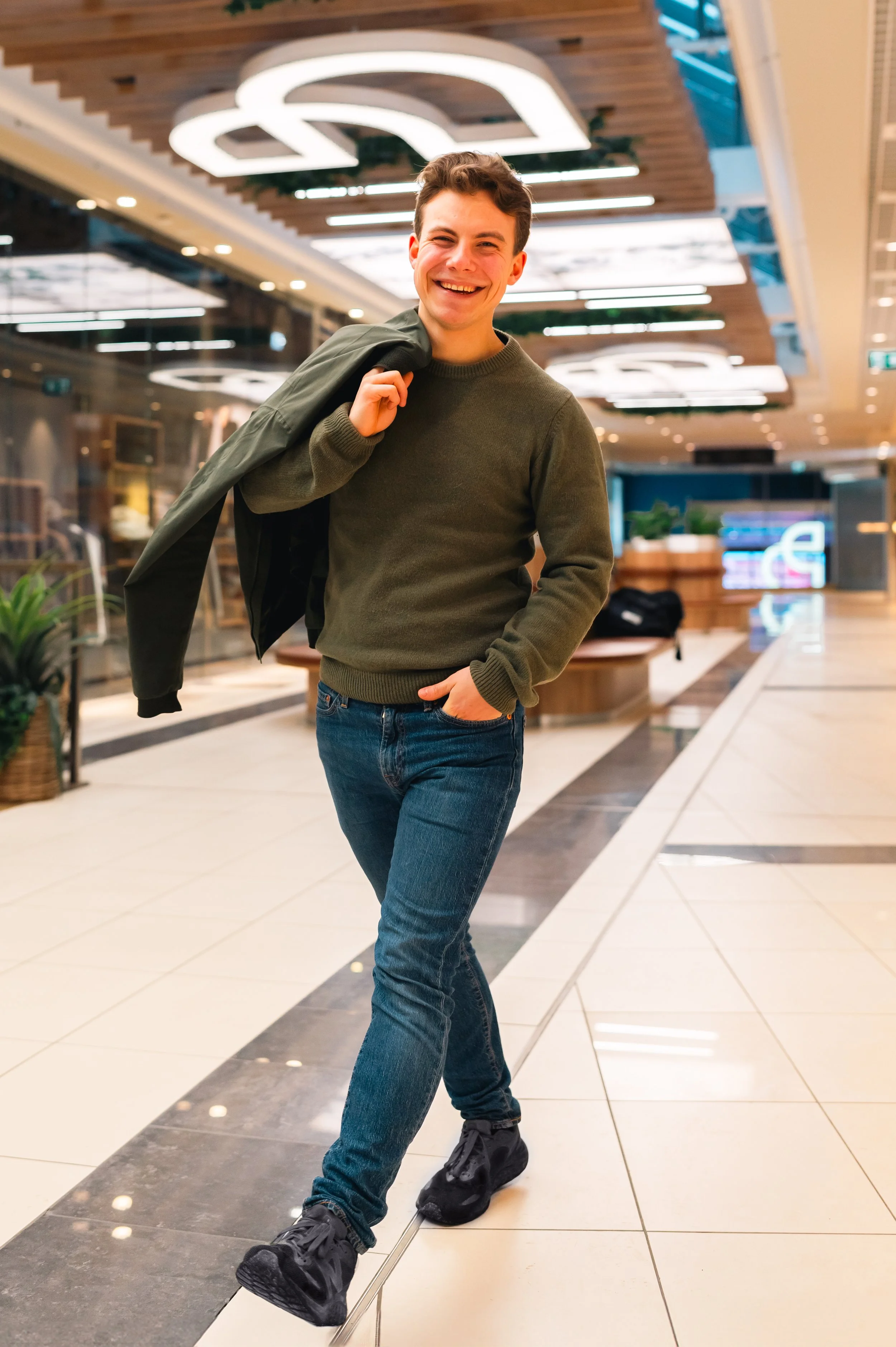 young man on a shopping trip
