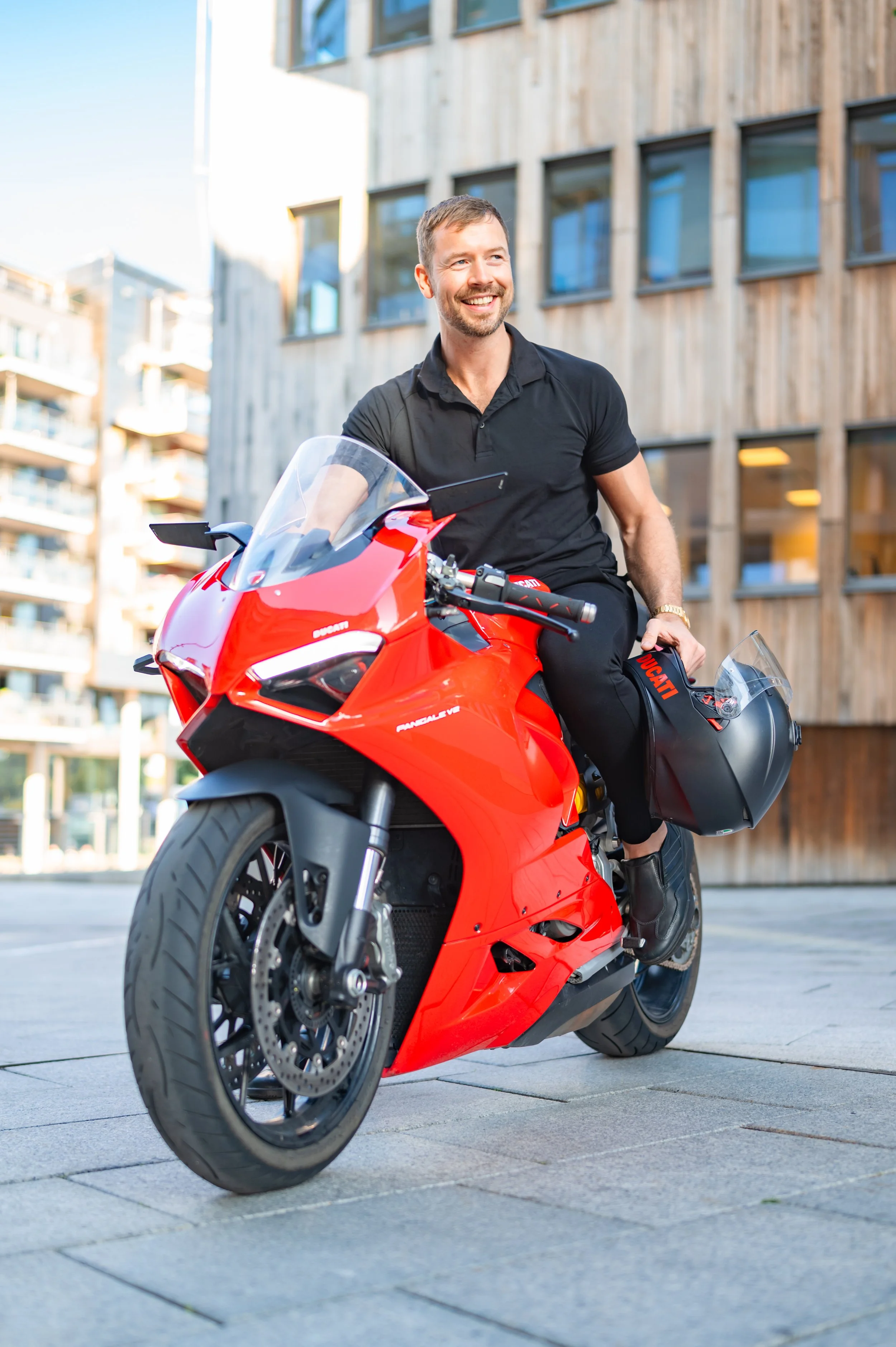 mann på motorsykkel