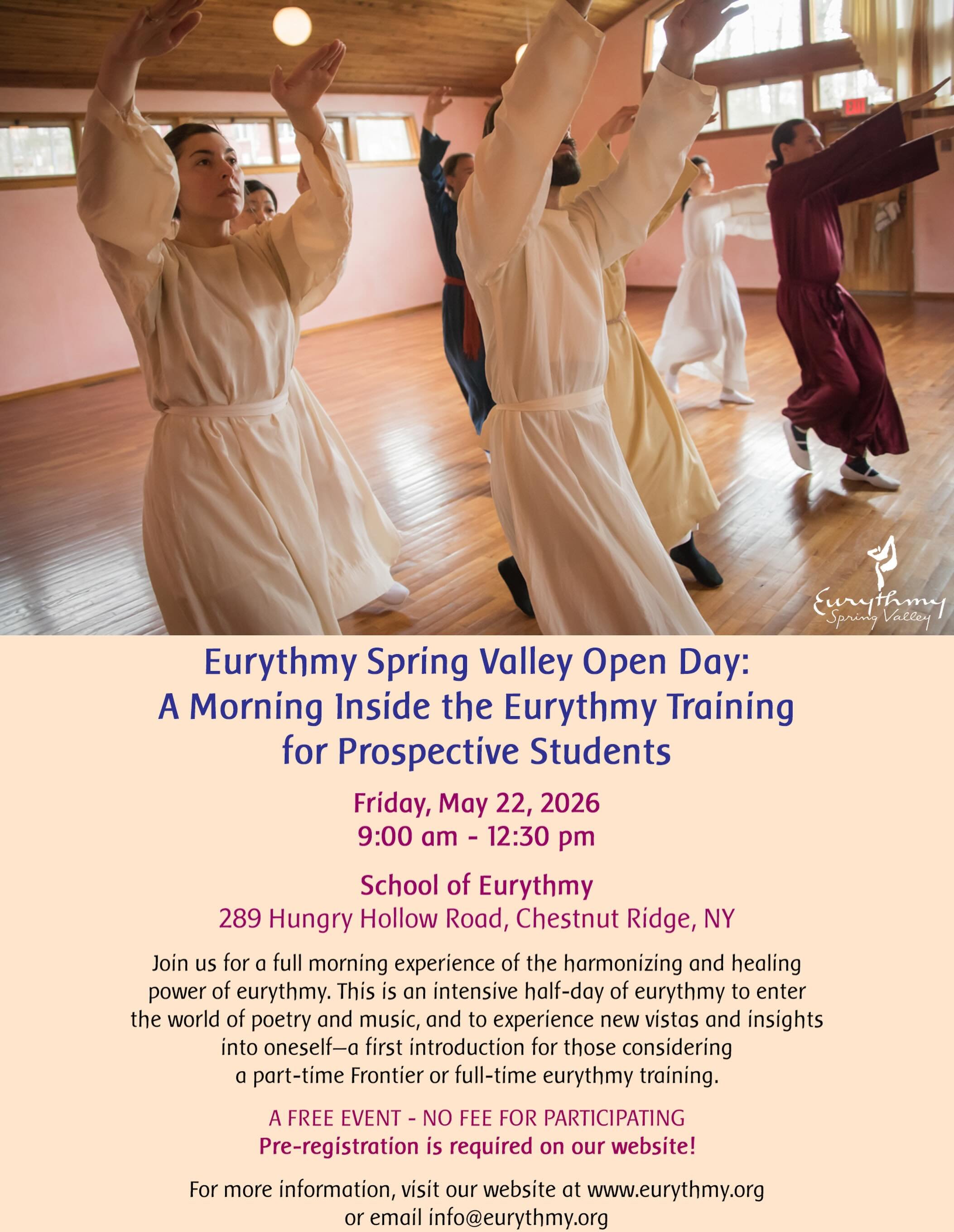 ✨Eurythmy Open Day!✨
Come for a morning to explore our school and see an inside on classes and lessons being taught at Eurythmy Spring Valley.🧚