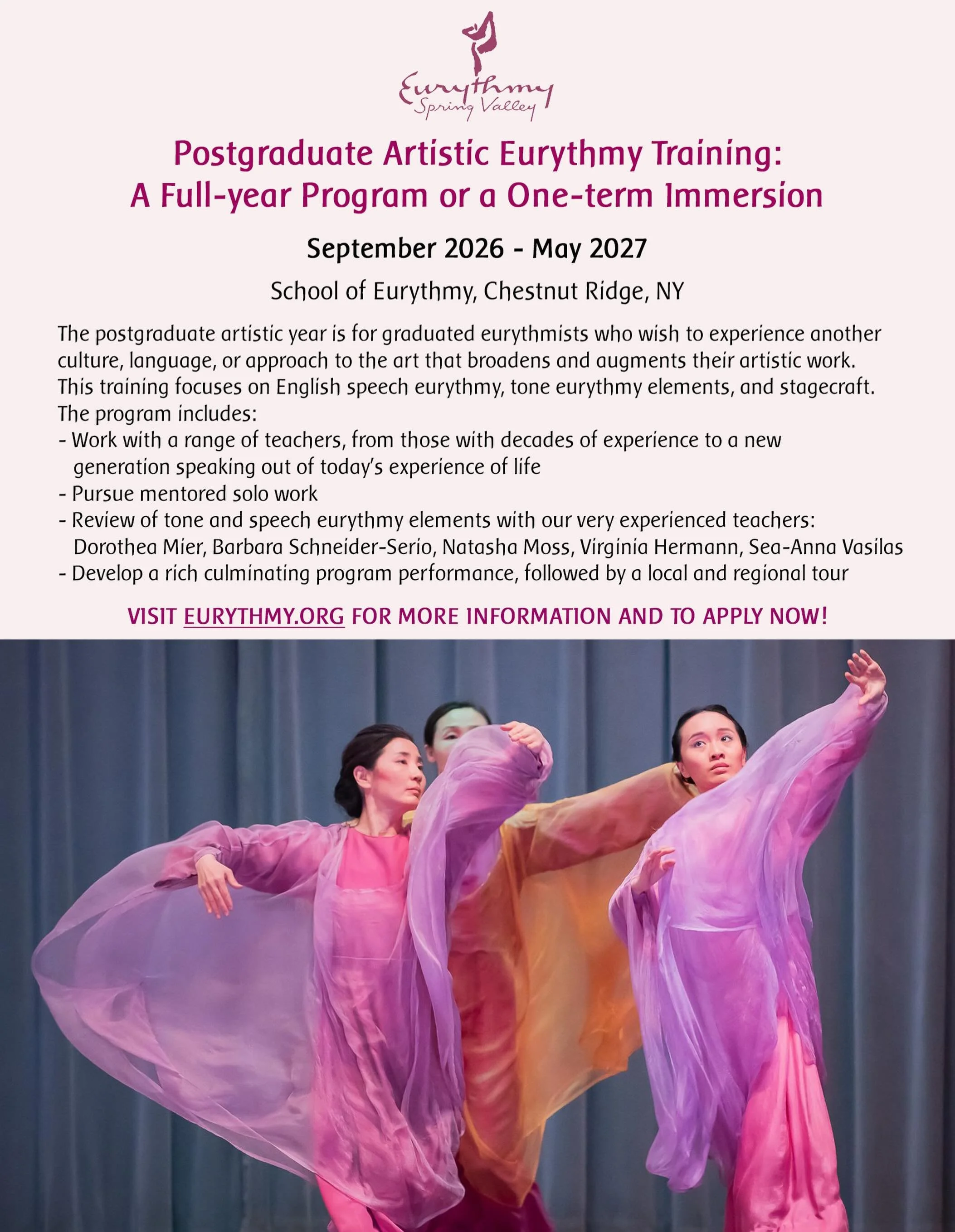 ✨Are you interested in continuing your eurythmy studies, and joining our fifth year post-graduate program this September?✨
.
.
.
.
.
.
#eurythmy#eurythmie#eurythmy_global#steiner#movementartist