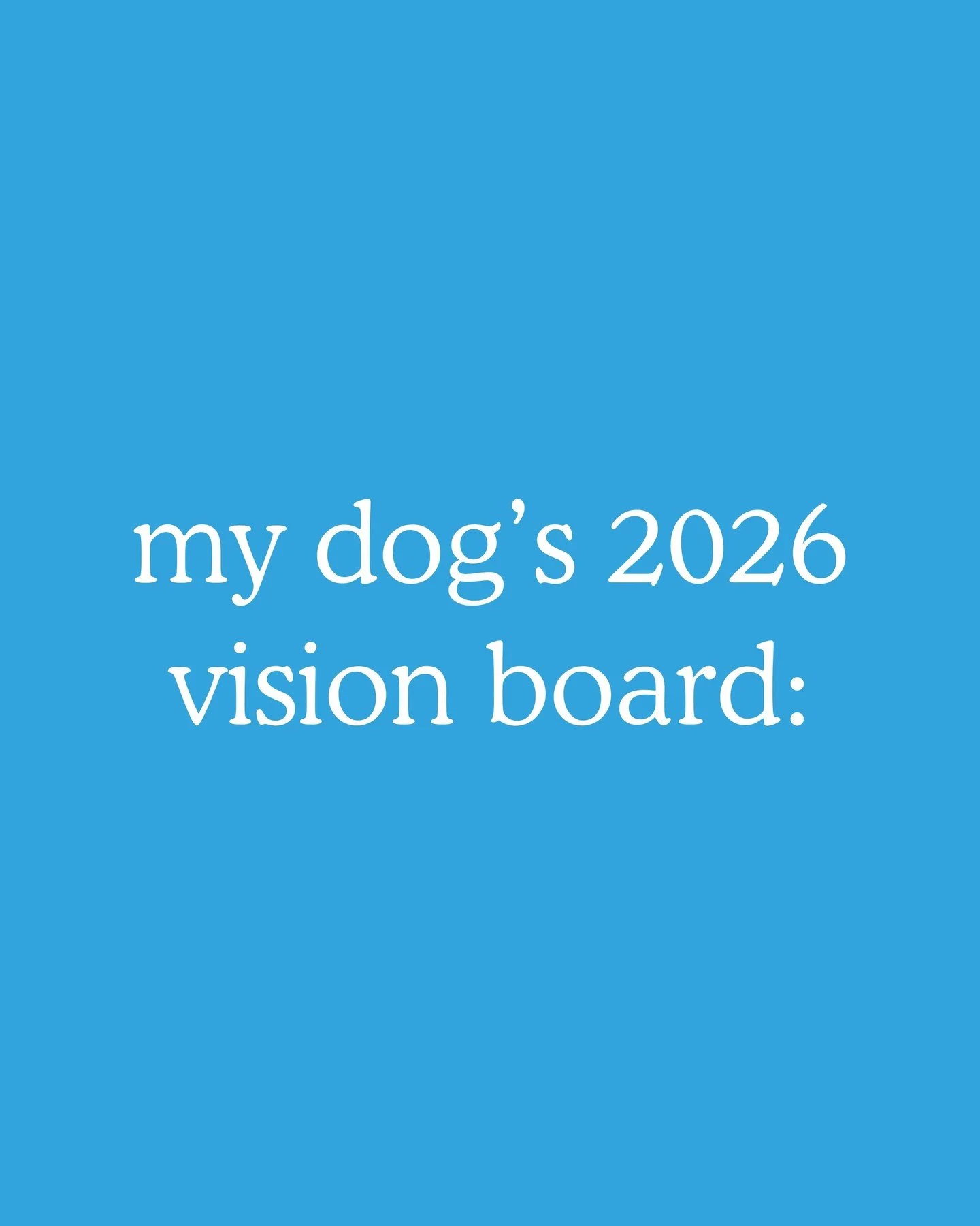 2026 goals (according to my dog) 🪩 🐾