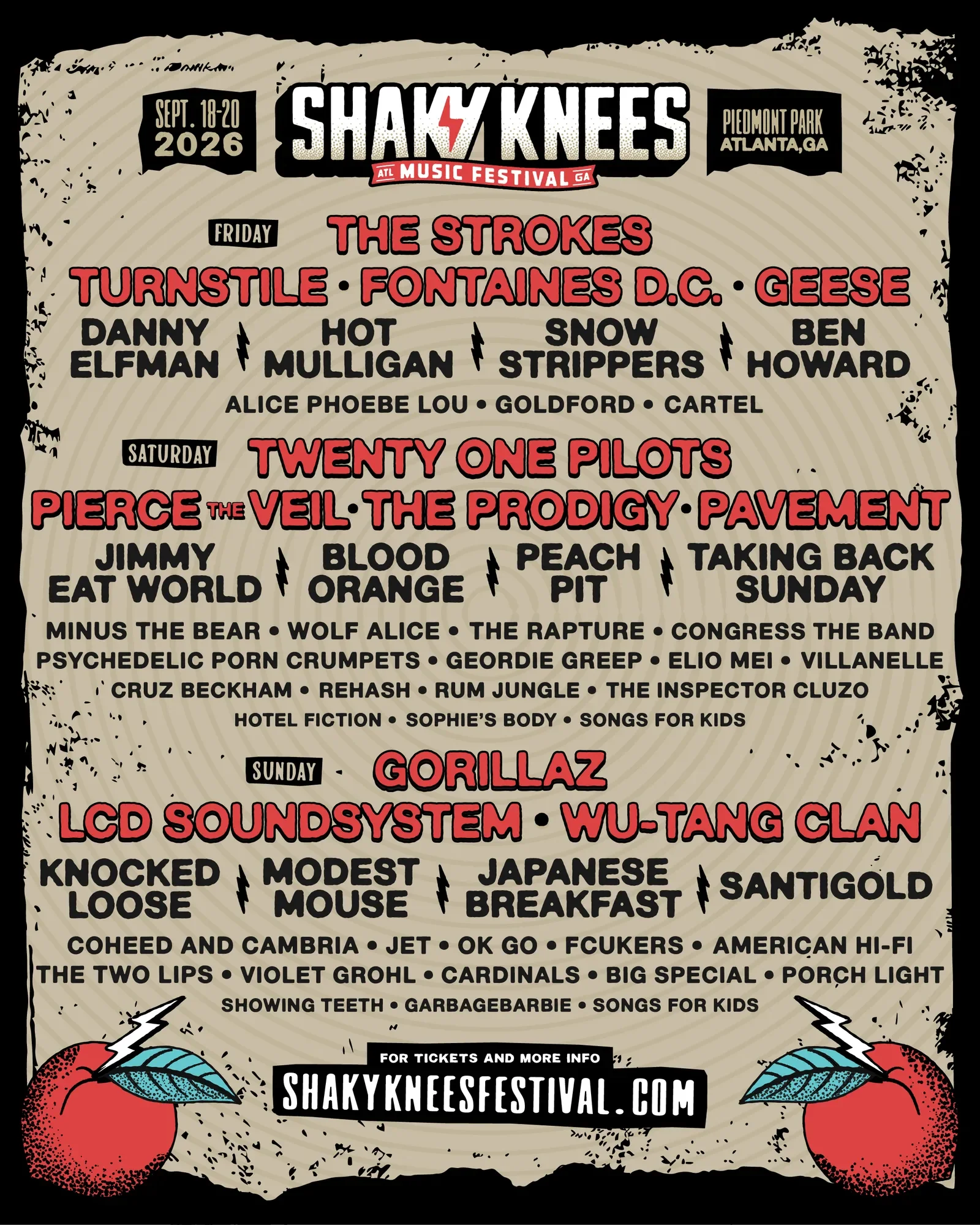 Shaky Knees Announces 2026 Line Up