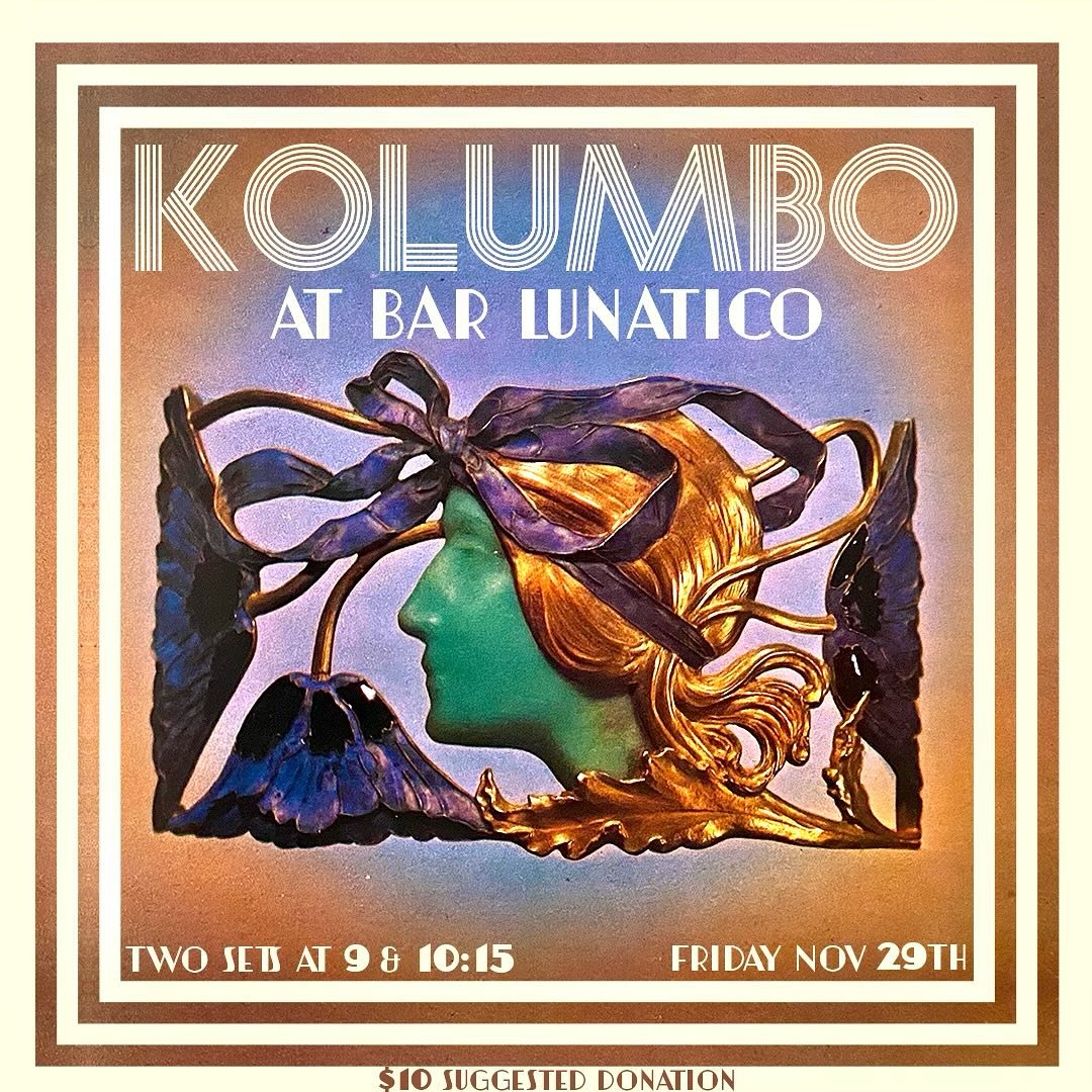 Howdy lounge lovers, just a quick concert plug. On Friday Nov 29th, we&rsquo;ll be back at @barlunatico in Brooklyn, NY playing some warming fall exotica and tiki classics. 2 sets at 9 and 1015, $10 suggested donation, and a great way to recover from