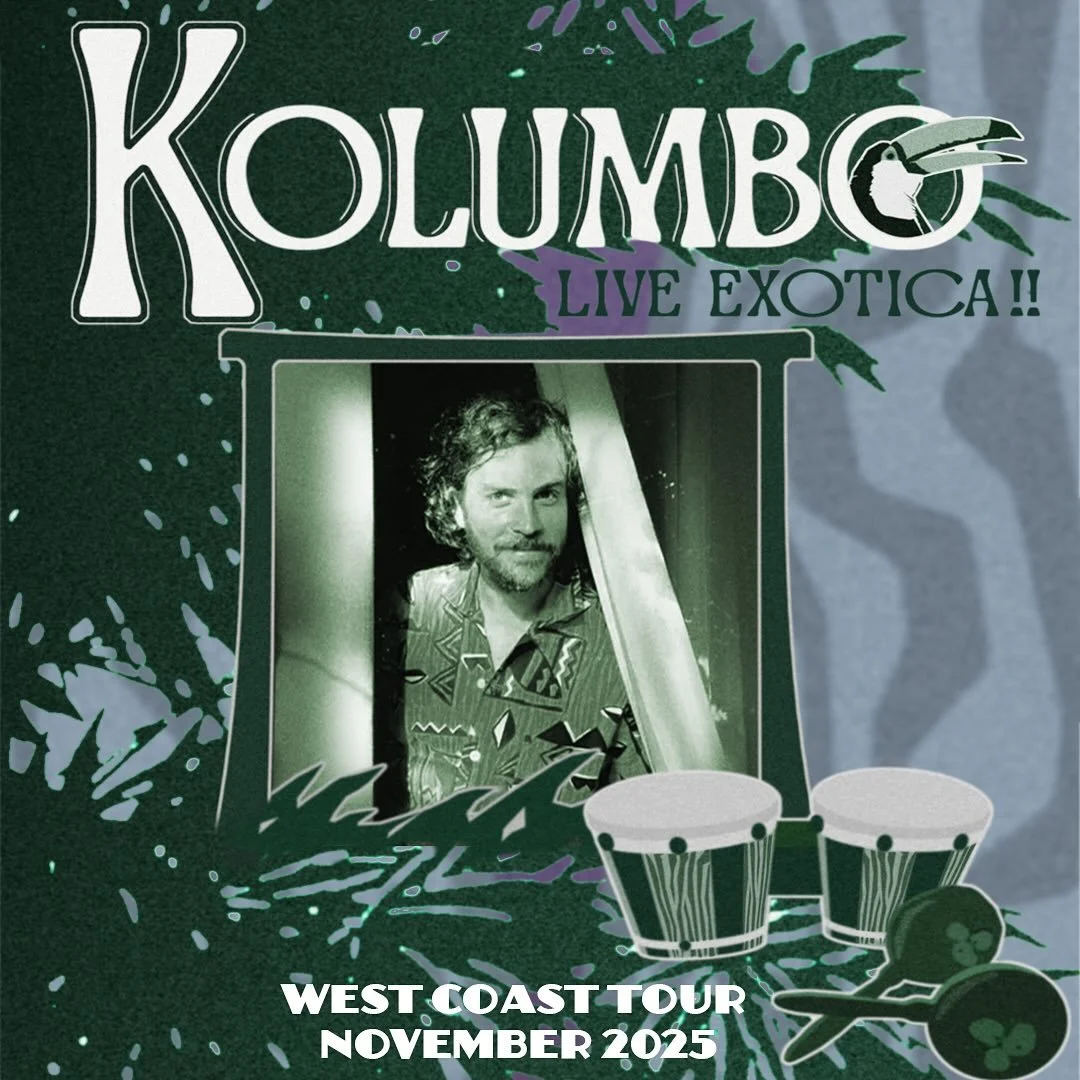 This November, Kolumbo will be gracing California with some crisp fall exotica. 
Cardigans and warm pianos, changing colors and the sound of reverberated bongos and boleros. Catch us at these autumnal pacific outposts

Nov 13 @popandhiss Pacific Grov