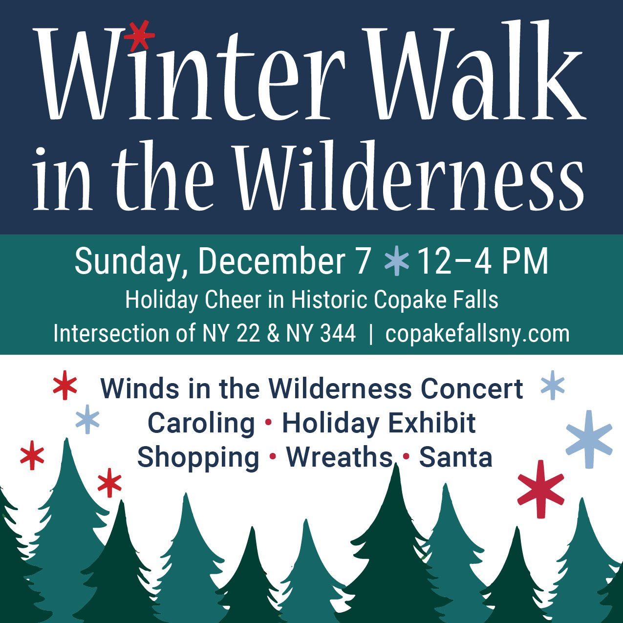 Get in the holiday spirit next Sunday, December 7, with Winter Walk in the Wilderness in historic Copake Falls.

#copakefalls #copake #ancram #hillsdaleny #gallatinny #copakelake #columbiacountyny
