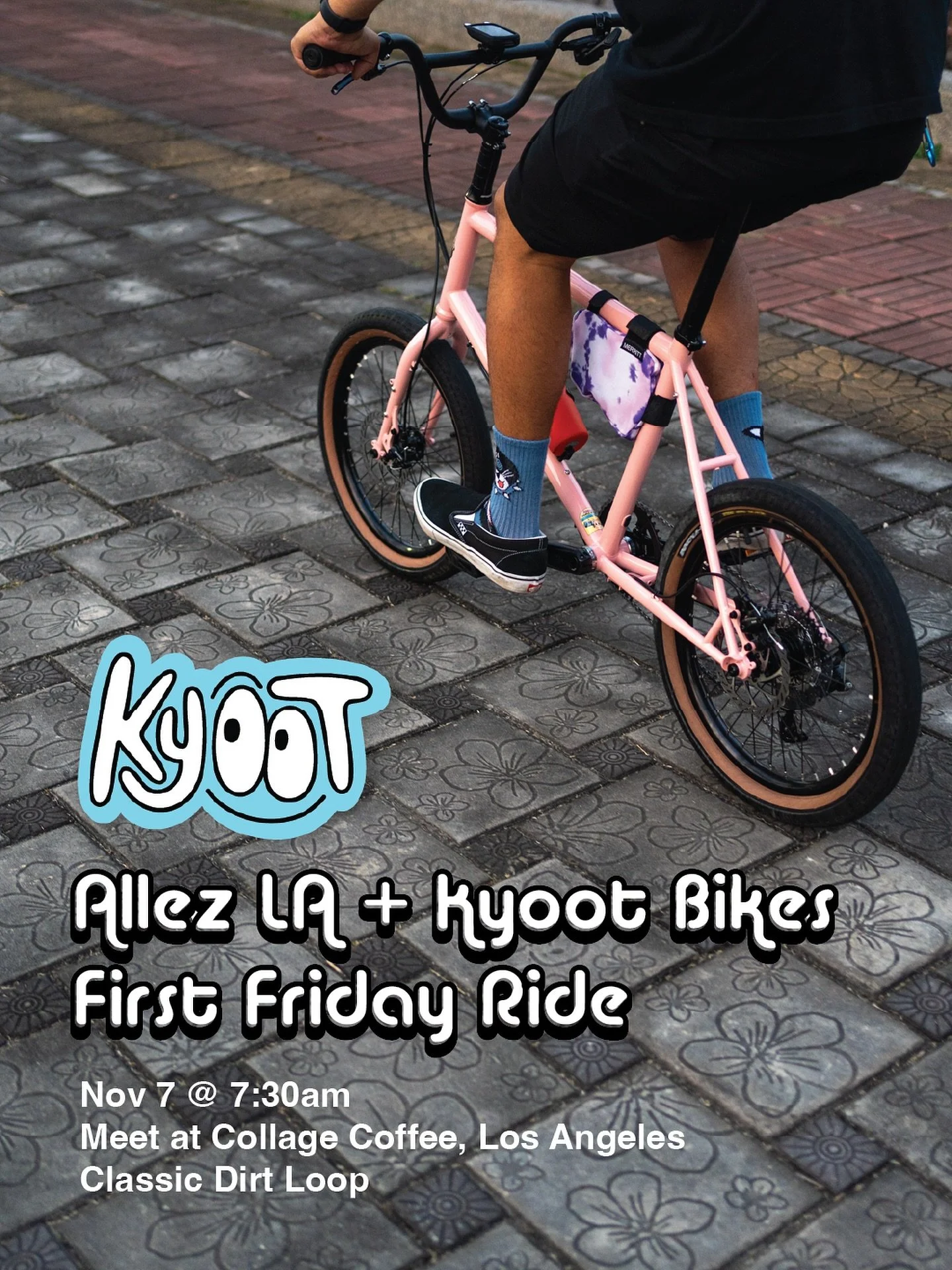 The Allez LA + Ky👀t Bikes First Friday Ride invites cyclists to kick off their morning with a fun, social cruise through Los Angeles&rsquo; Classic Dirt Loop. Riders will meet at Collage Coffee at 7:30 am on Friday, November 7, for an easy going gro