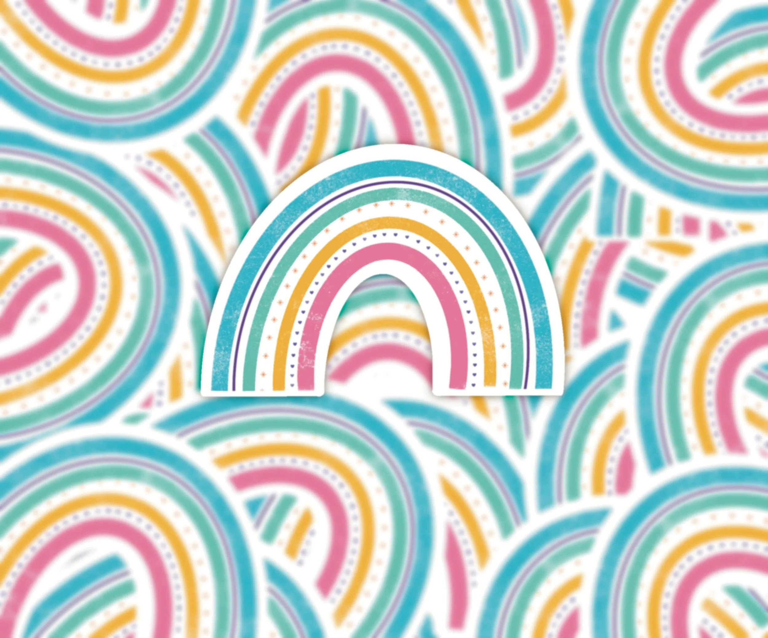 Boho Rainbow Sticker | Sticker for journal, notebook, planner, laptop, phone case.