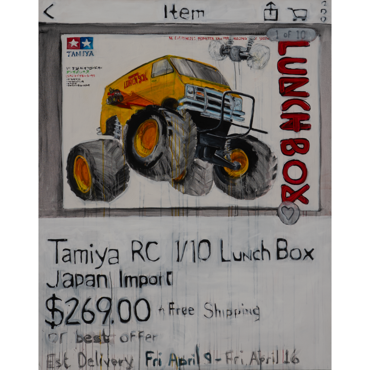  Lunch Box  
Acrylic, pastel, charcoal on canvas
48” x 48”