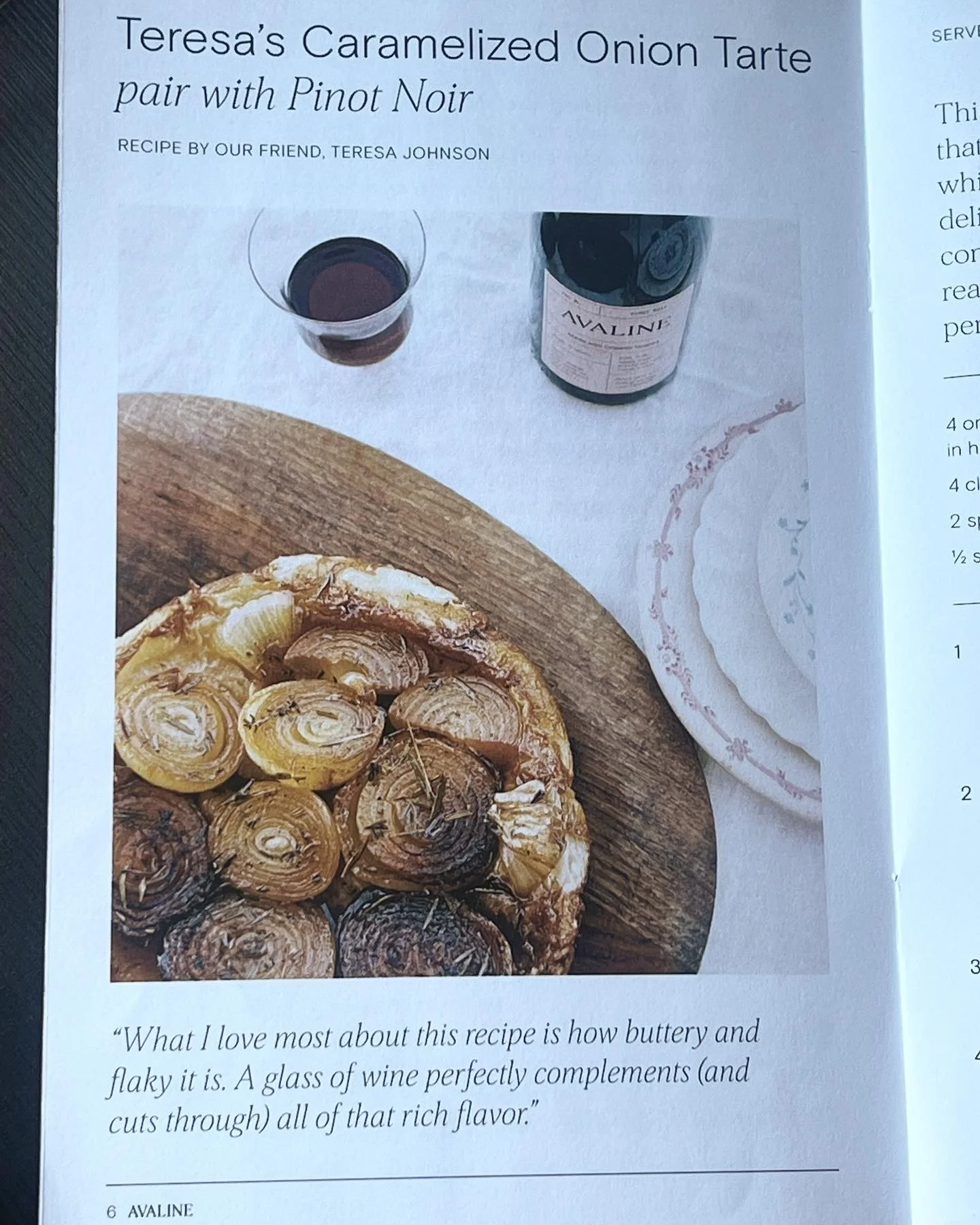 Caramelized Onion Tarte, Avaline Family Cookbook