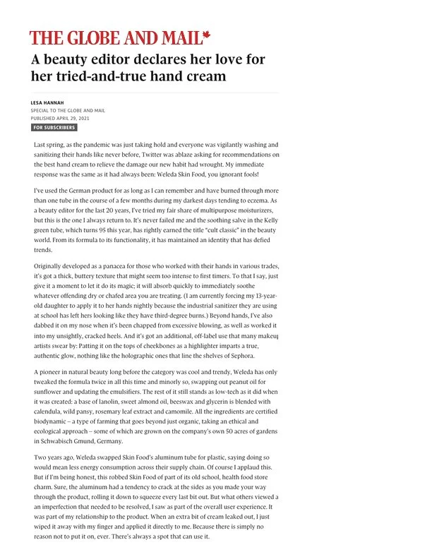 A beauty editor describes her love for her tried-and-true hand cream