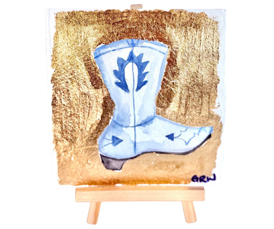 6x6 Cowboy Boot Art