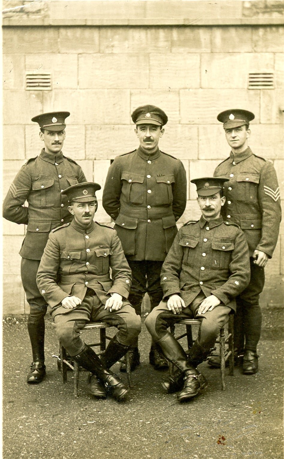 A group of senior soldiers and an officer (stood centre) Possibly including Jim Kelson